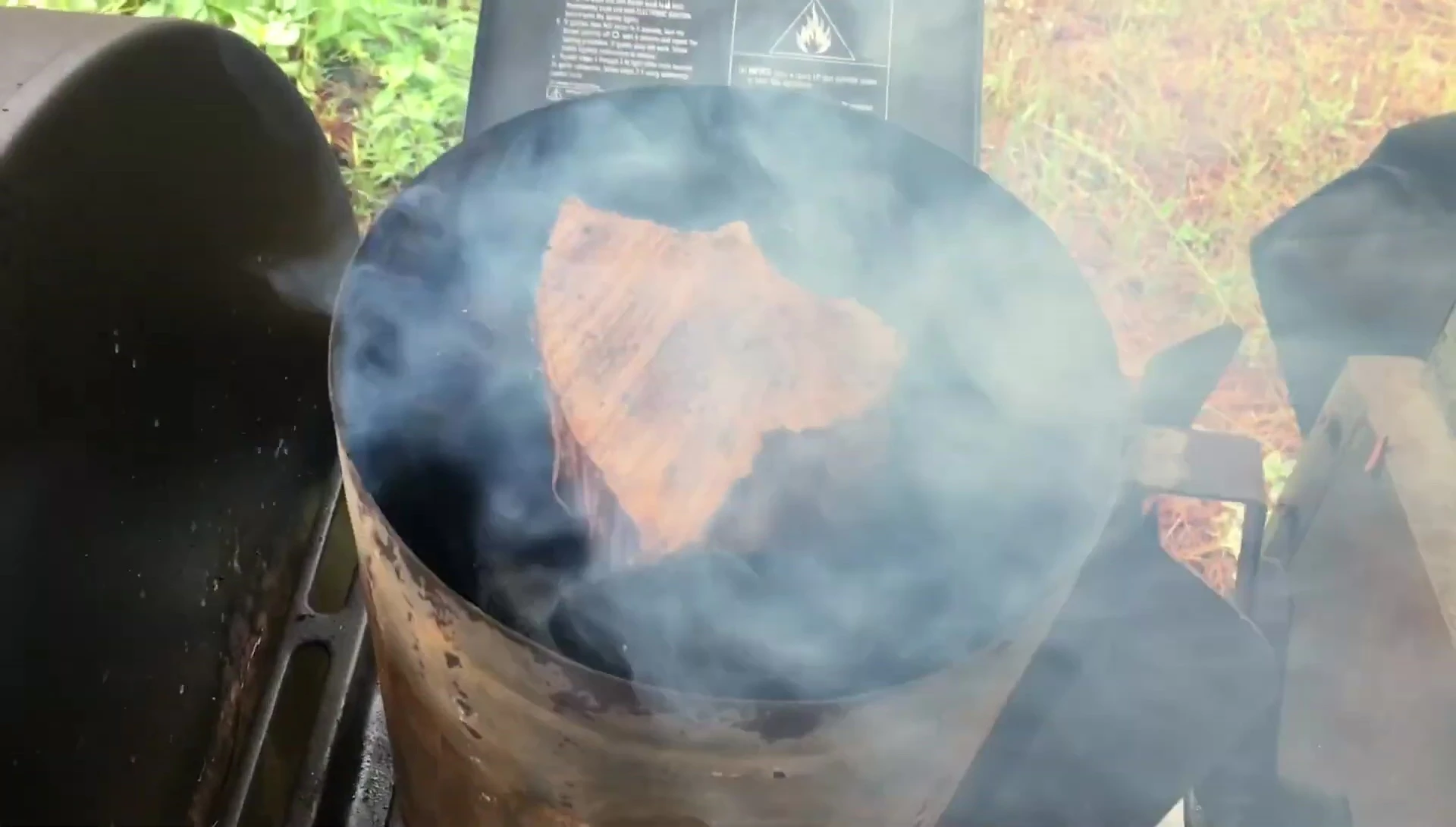 White oak burning in the chimney.