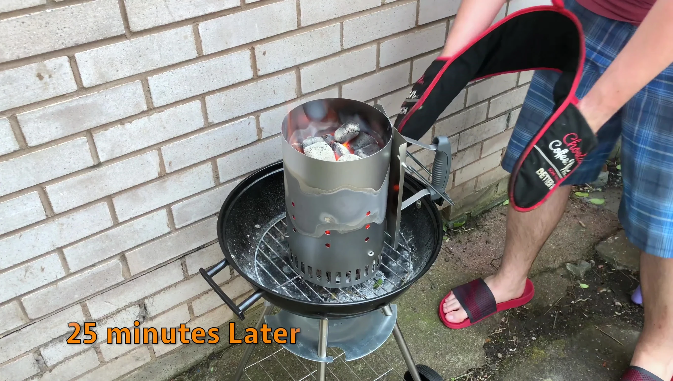 Ready coals, evenly covered in ash