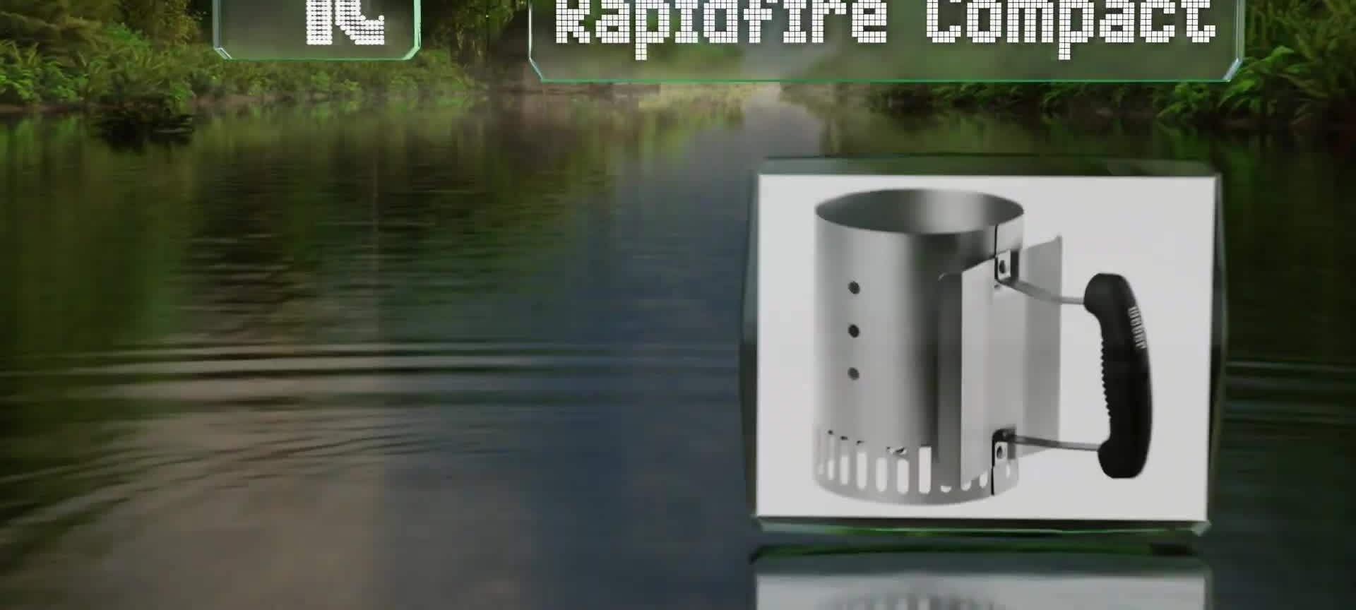 Close-up of the Weber 7447 Rapidfire Compact chimney starter.