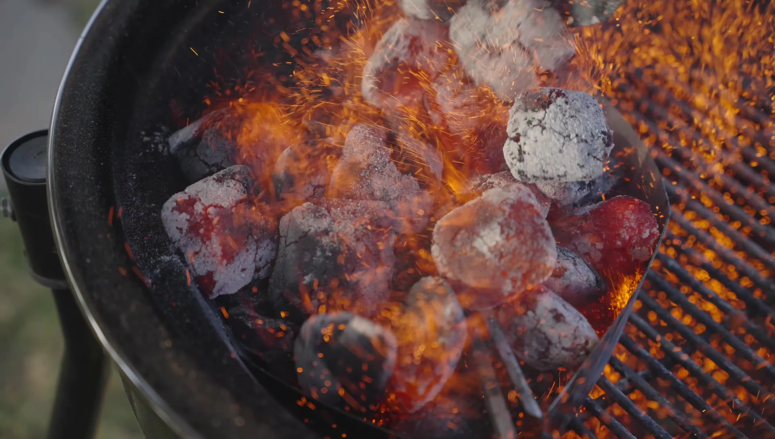 Jealous Devil briquettes burning in the chimney