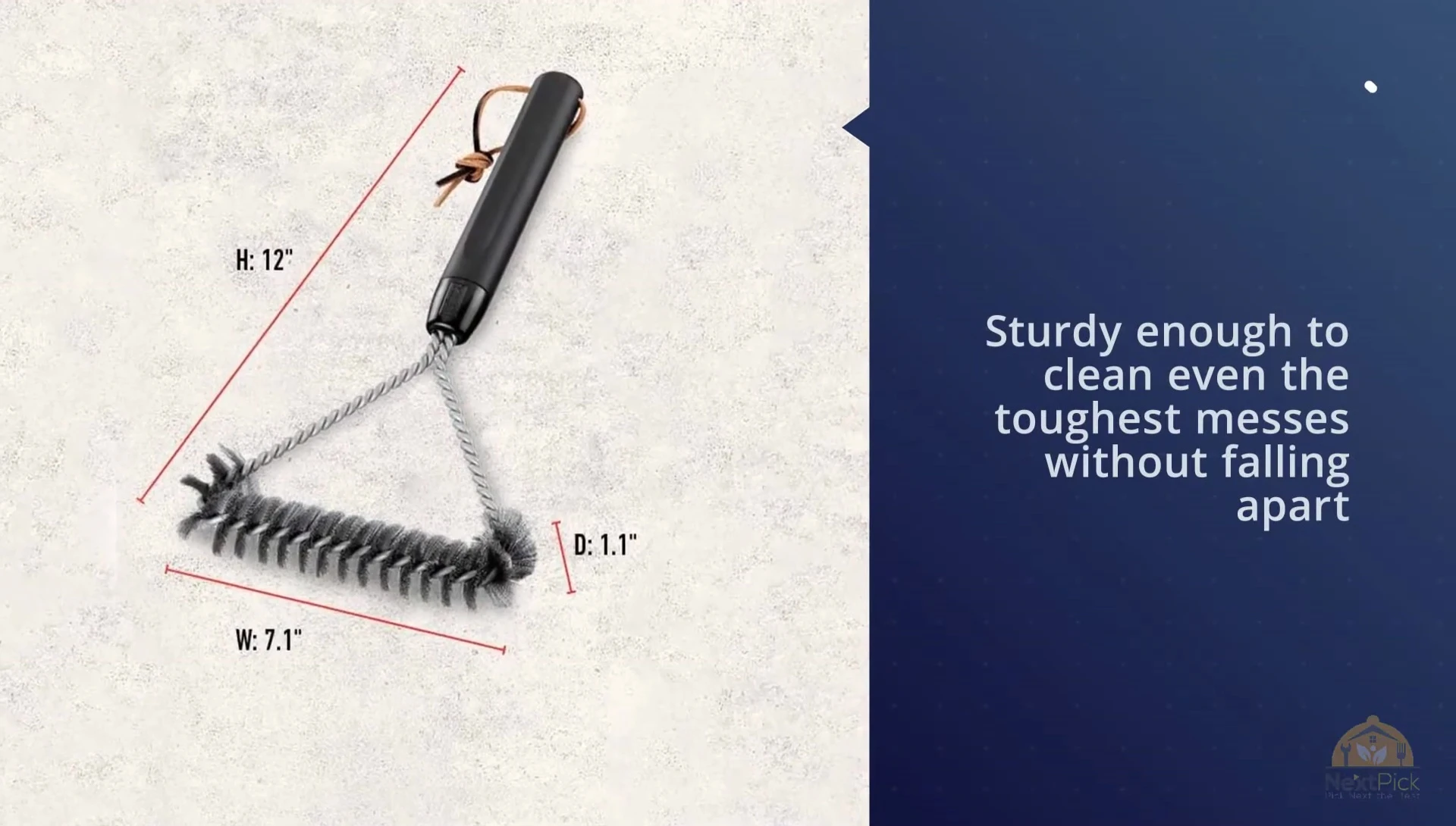 Showing the wide design of the Weber brush