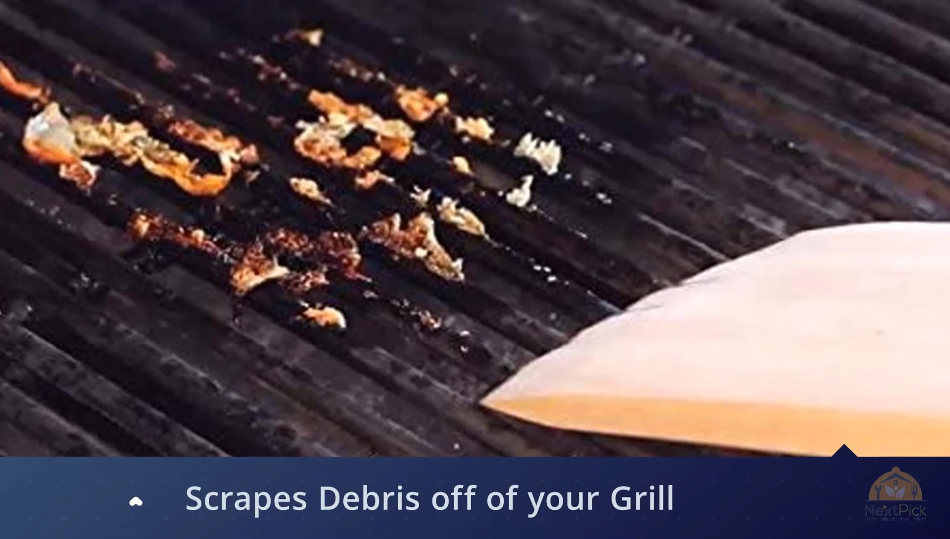 Close-up showing the shape of the Charcoal Companion scraper