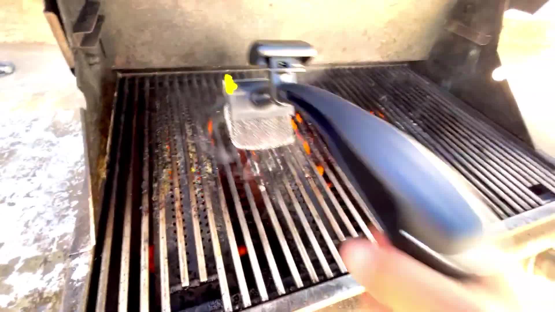 A close up of the steam mechanism and function of the brush.