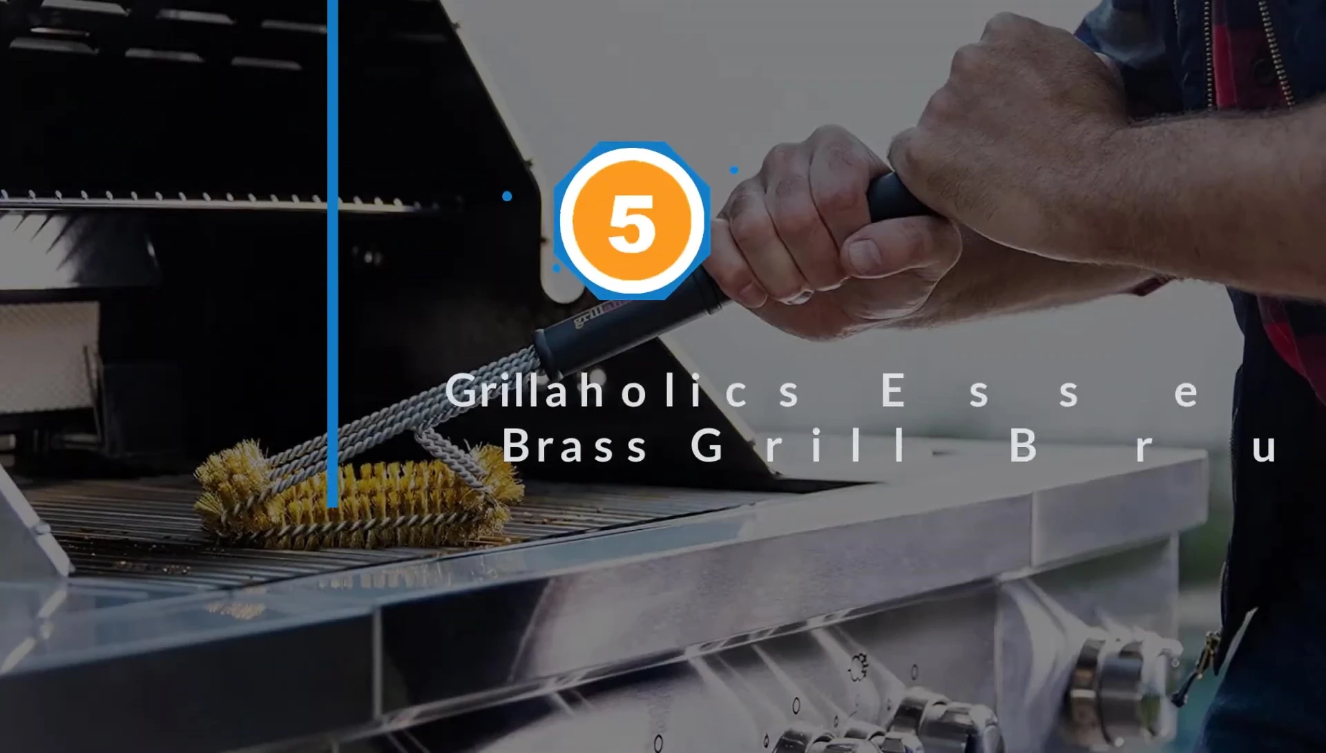 The Grillaholics Essentials brass grill brush.
