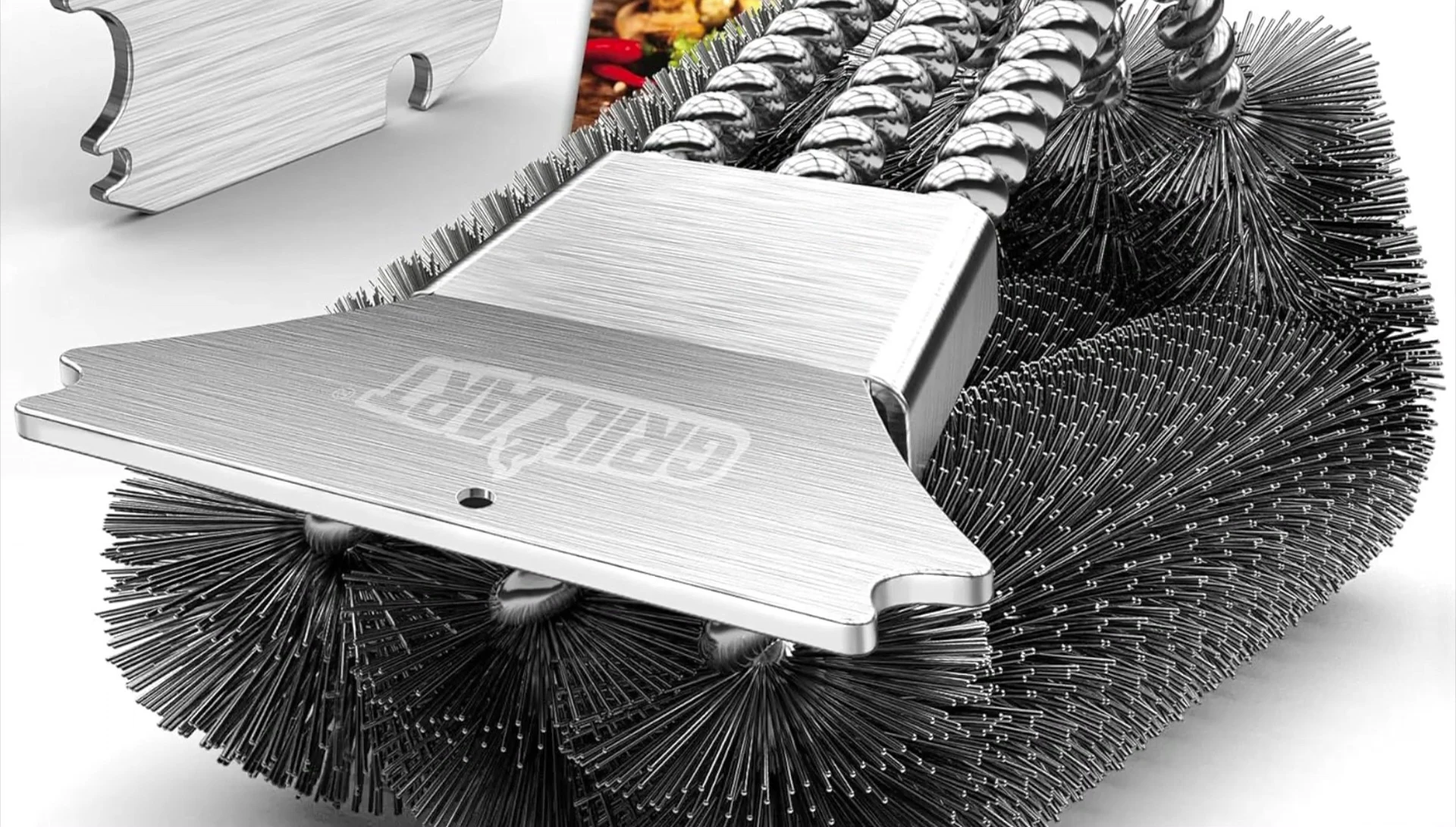 Close-up of the Grill Art brush's ergonomic handle