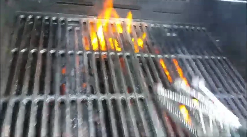 Showcase of debris removal during the hot grill test.