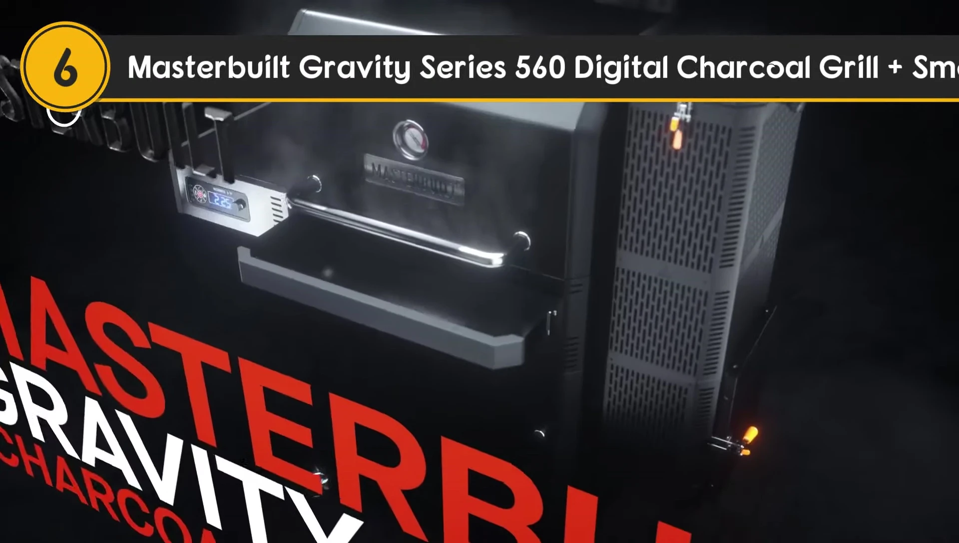 Masterbuilt Gravity Series 560 Digital Charcoal Grill Plus Smoker displaying its digital control panel.