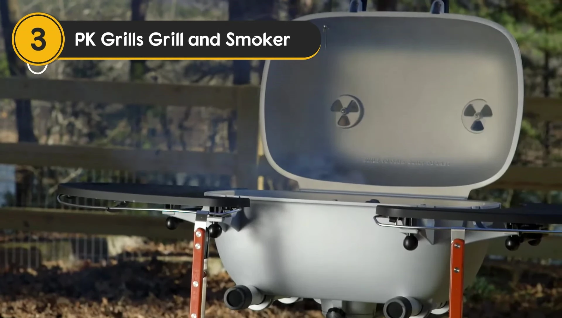 PK Grills Grill and Smoker showcasing its cast aluminum construction.