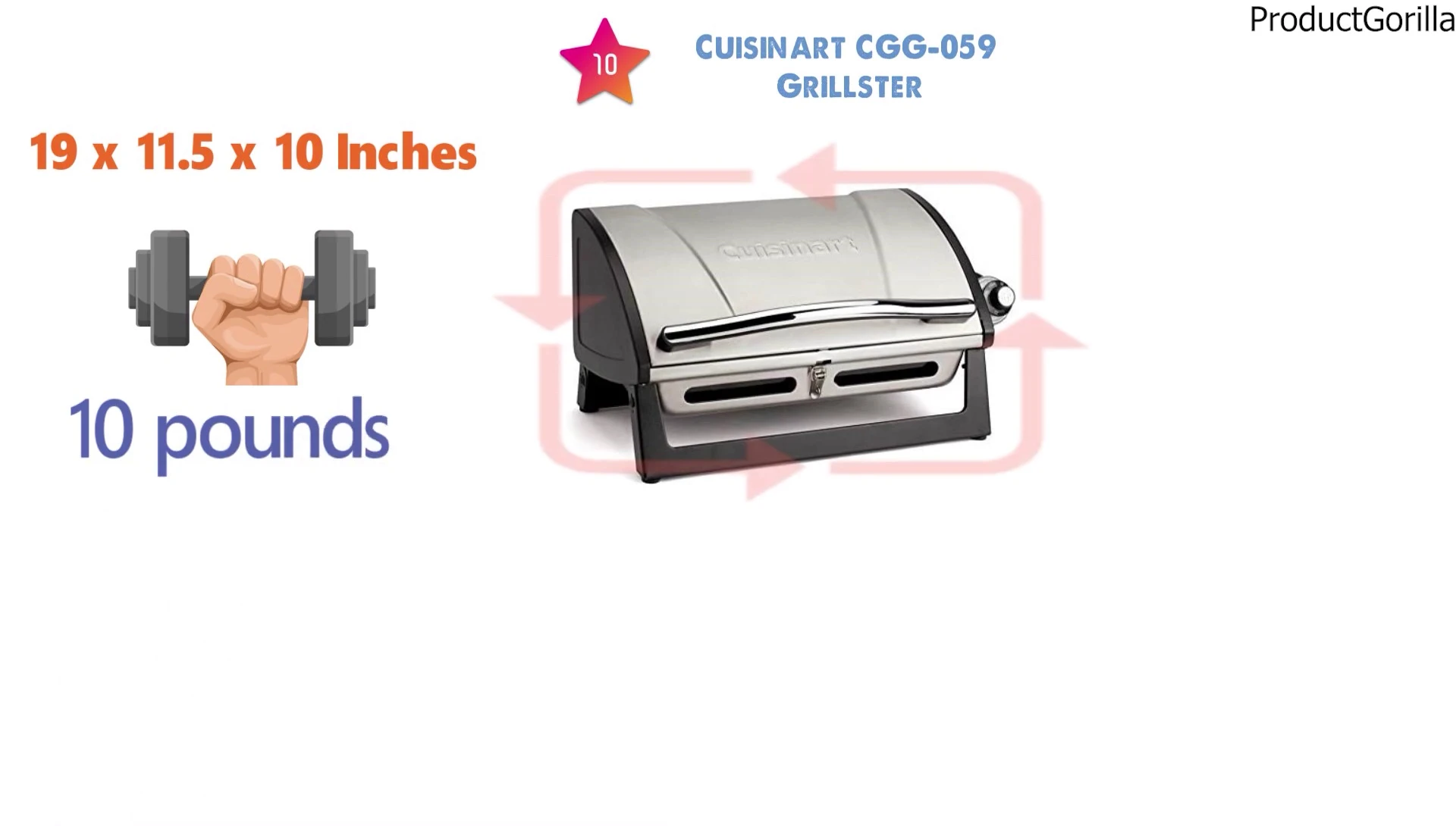 The Cuisinart CGG-059 showcasing its portability