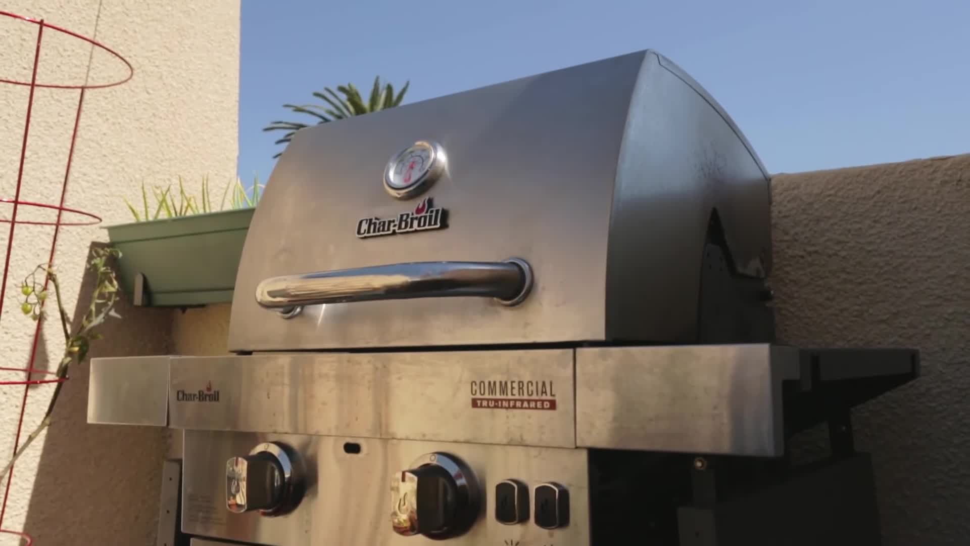 Close-up of the compact Char-Broil grill.