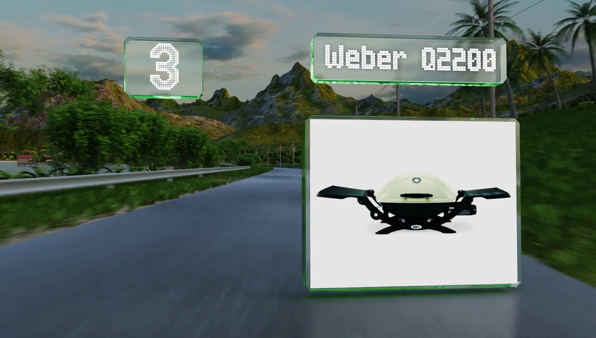 Weber Q 2200 showing side tables