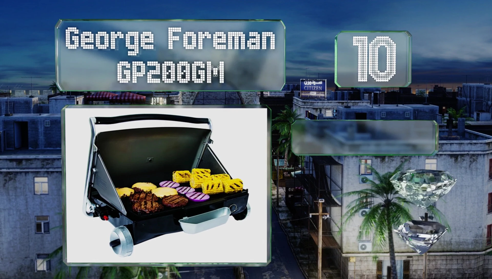 Close-up of the George Foreman GP200GM griddle