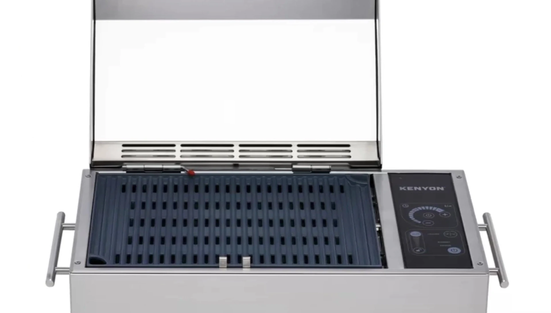 Close-up shot of the removable non-stick grates for easy cleaning.