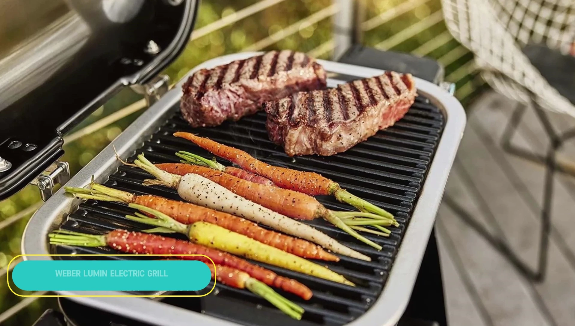 Weber Lumine grill showcasing its high temperature capabilities.