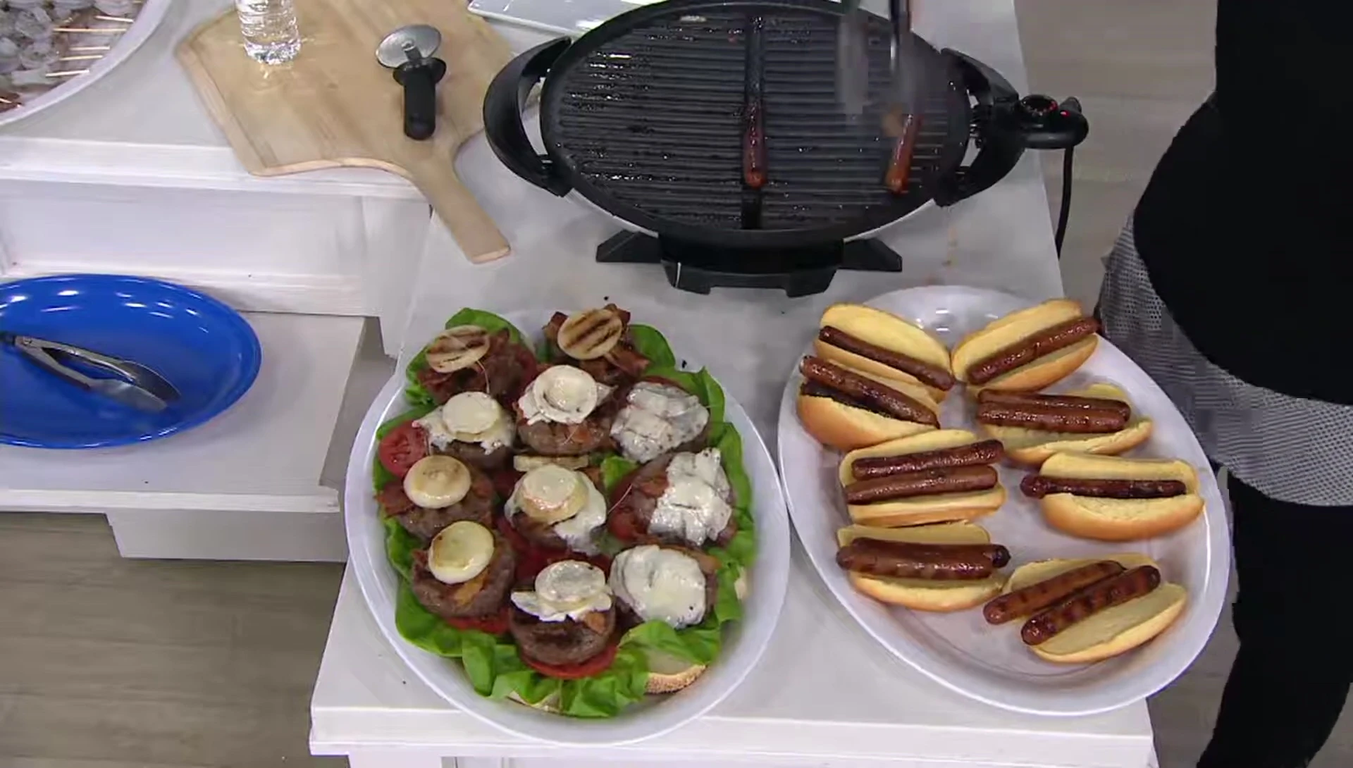 Shot showcasing perfectly grilled hot dogs.