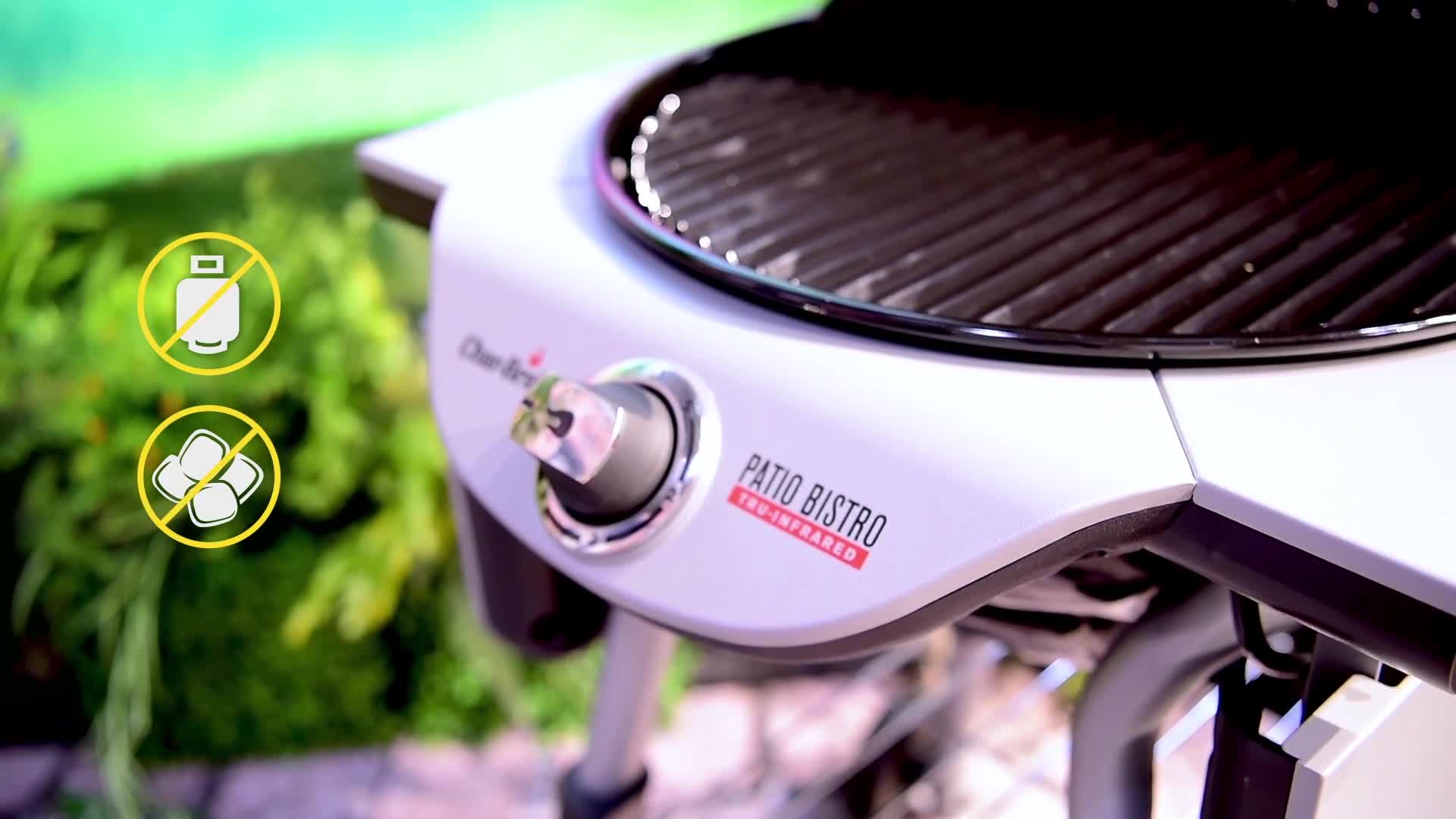 Close-up shot of the grill's power cord being plugged in
