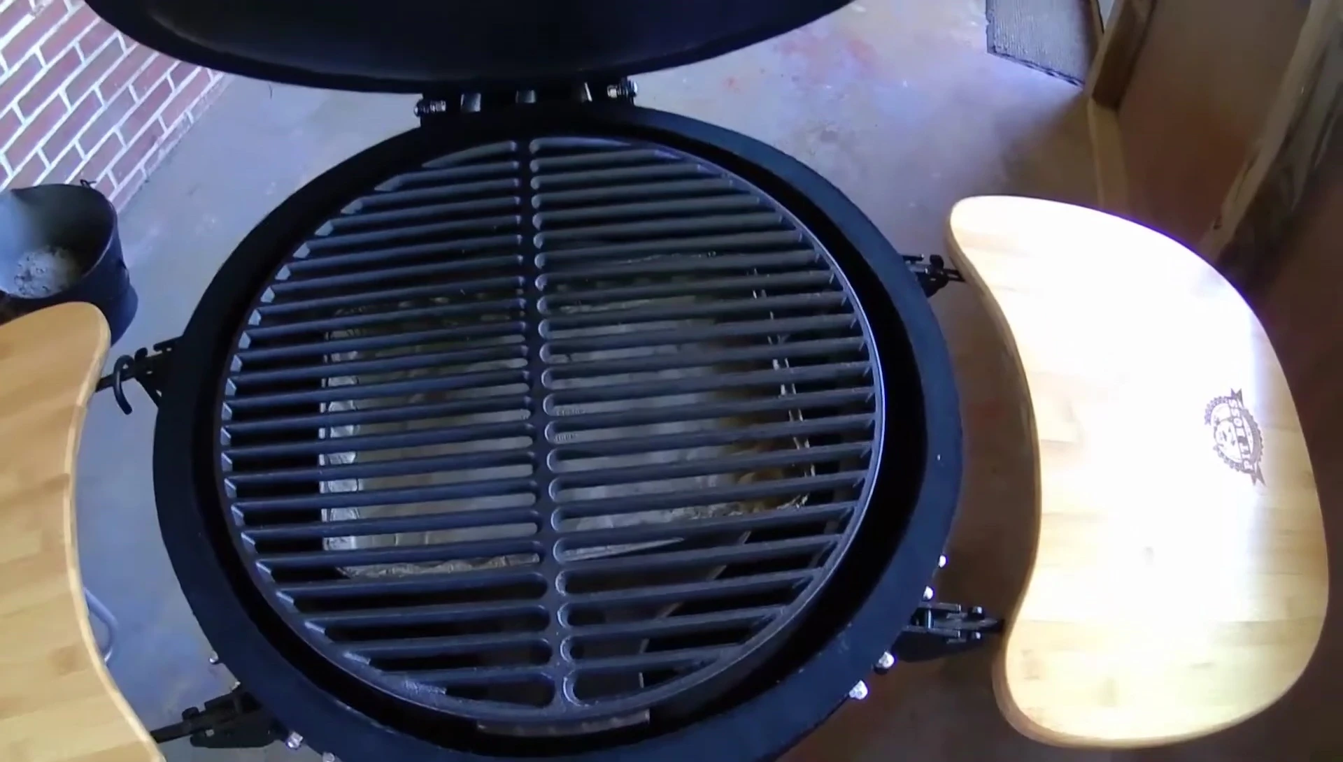 The speaker showing the grate's heavy construction.