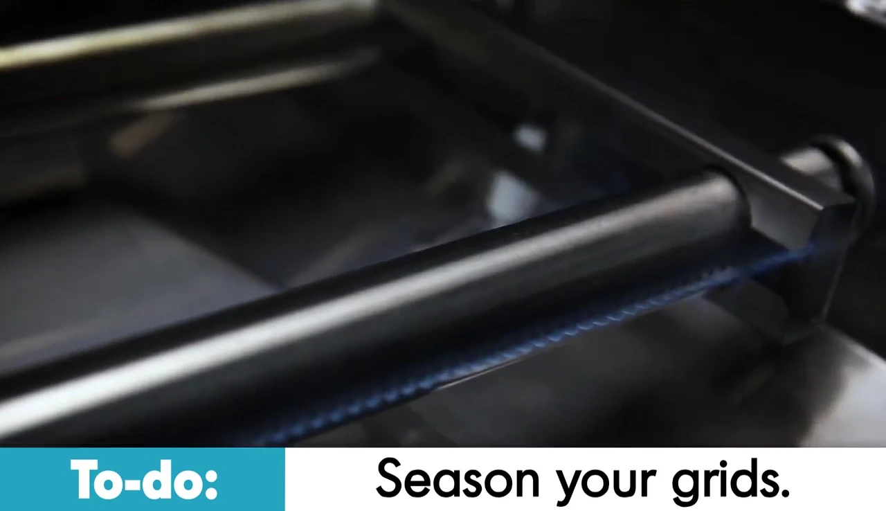Grilling grates on a medium-low setting