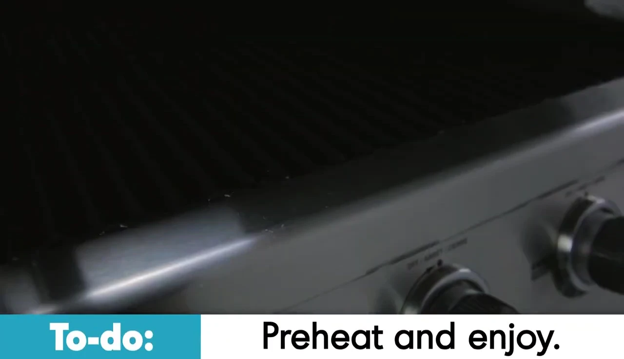 Preheating grill to medium-low