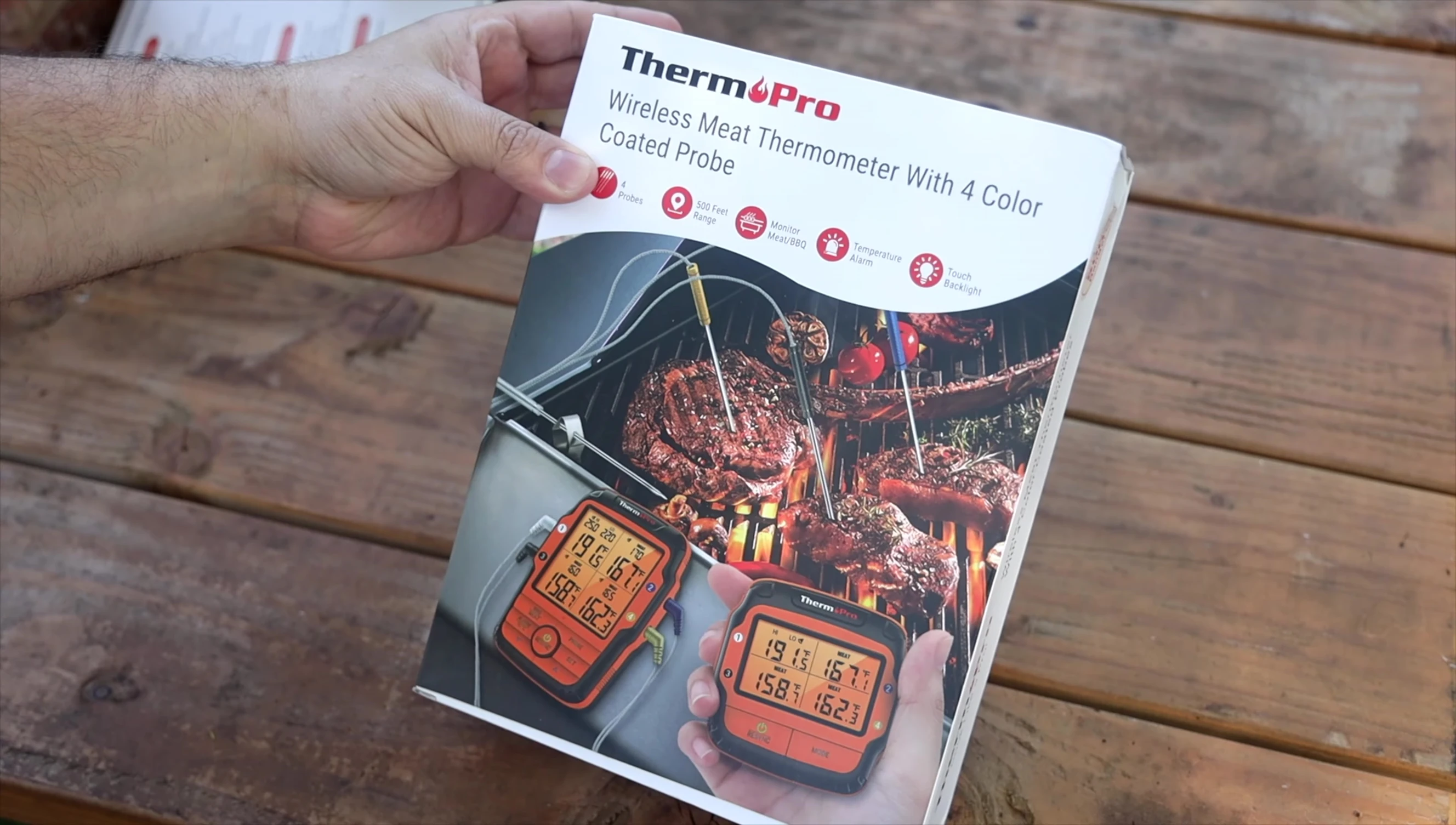 Unboxing the ThermoPro TP27B showing all its components