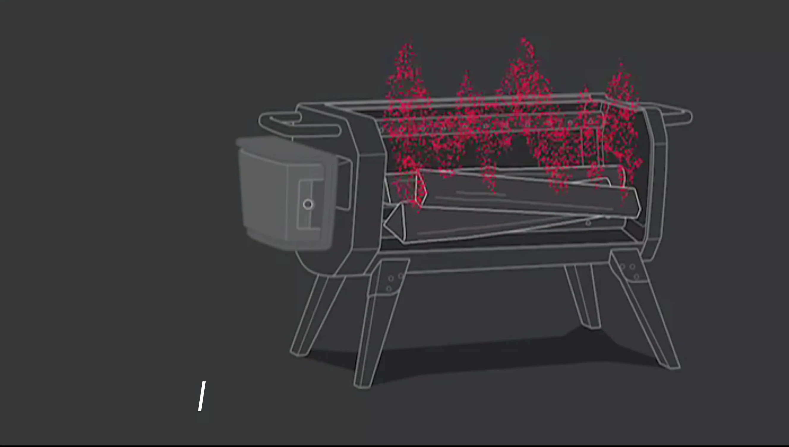 Meshed design showing the fire