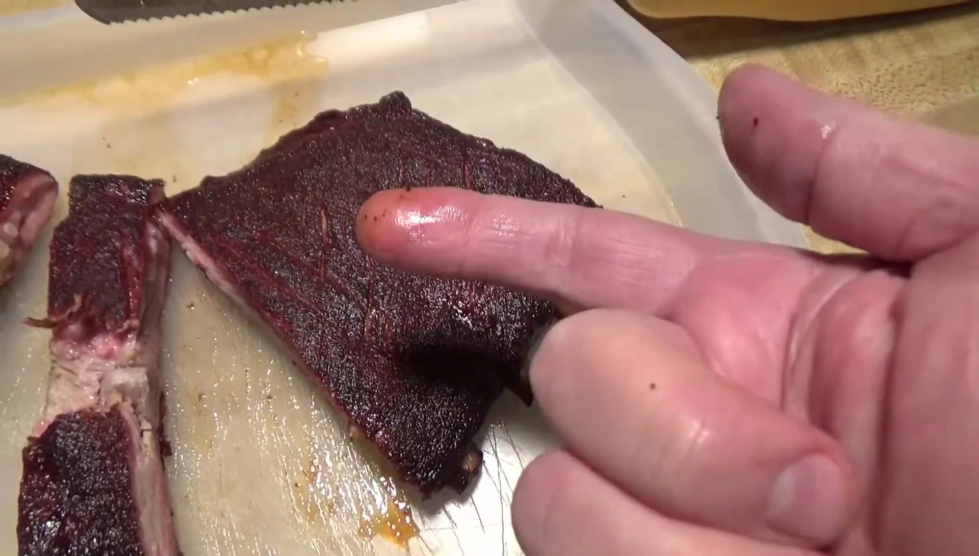 Close up of the rib's bark.