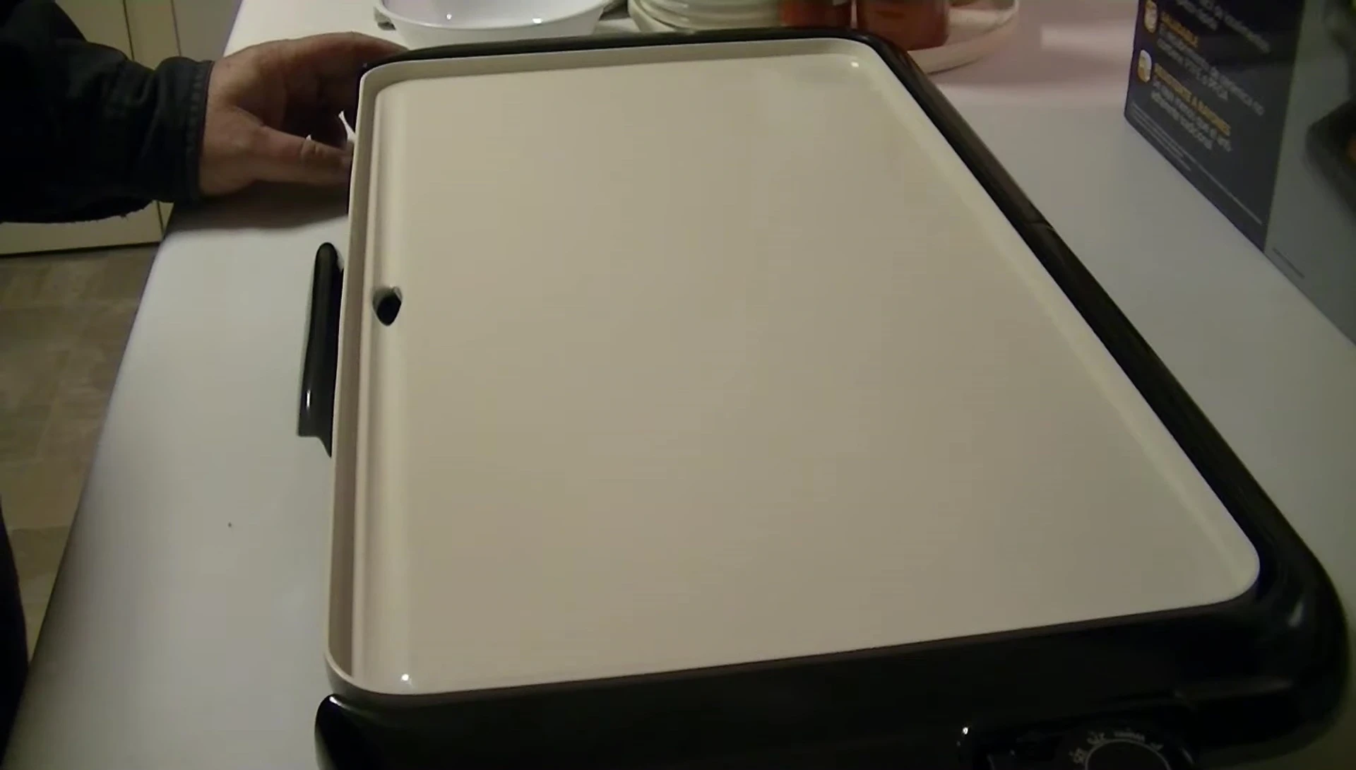 Shot of bacon cooking on the DuraCeramic griddle.