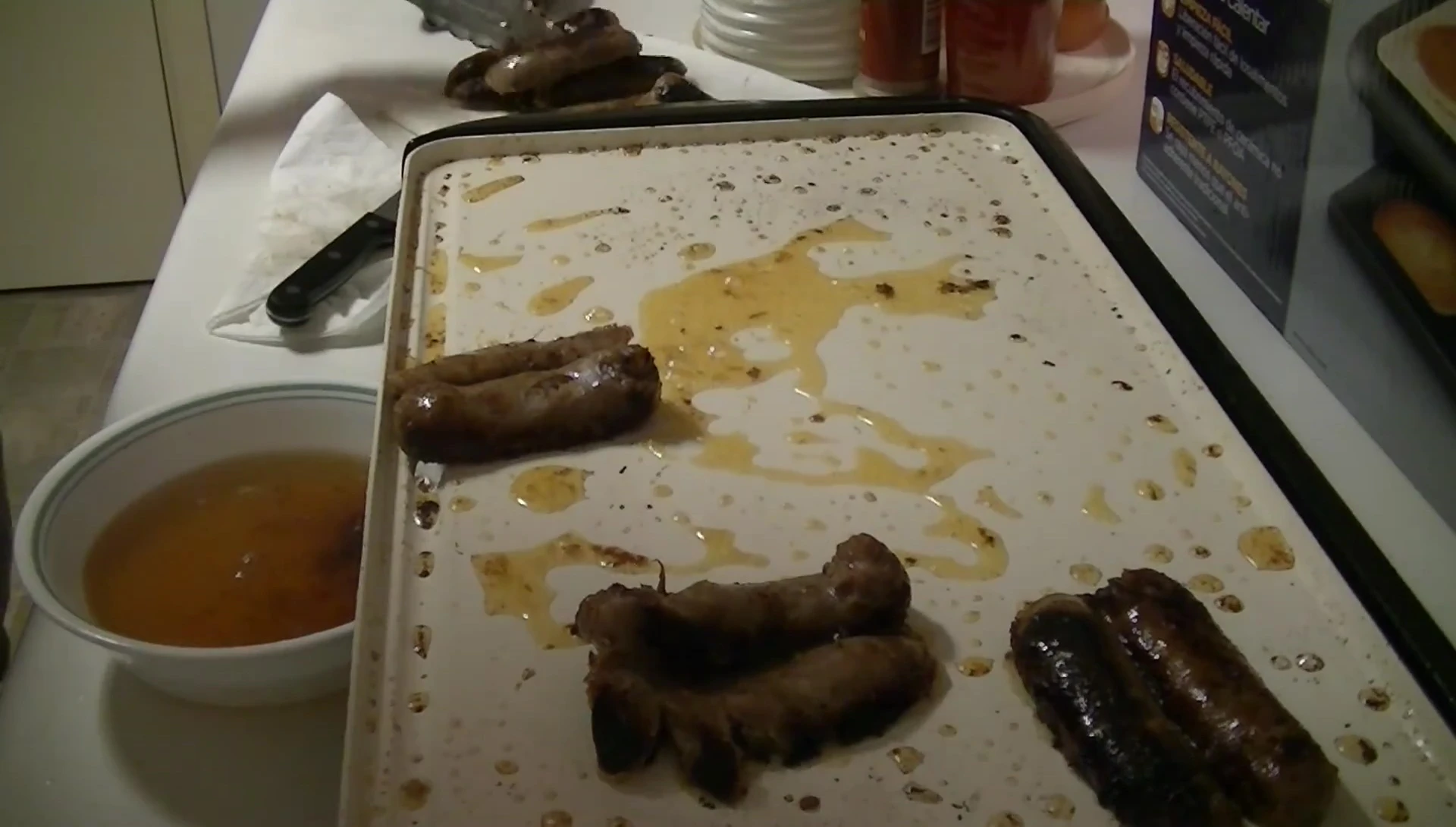Close up of the almost clean griddle after cooking, showing minimal sticking or residue.