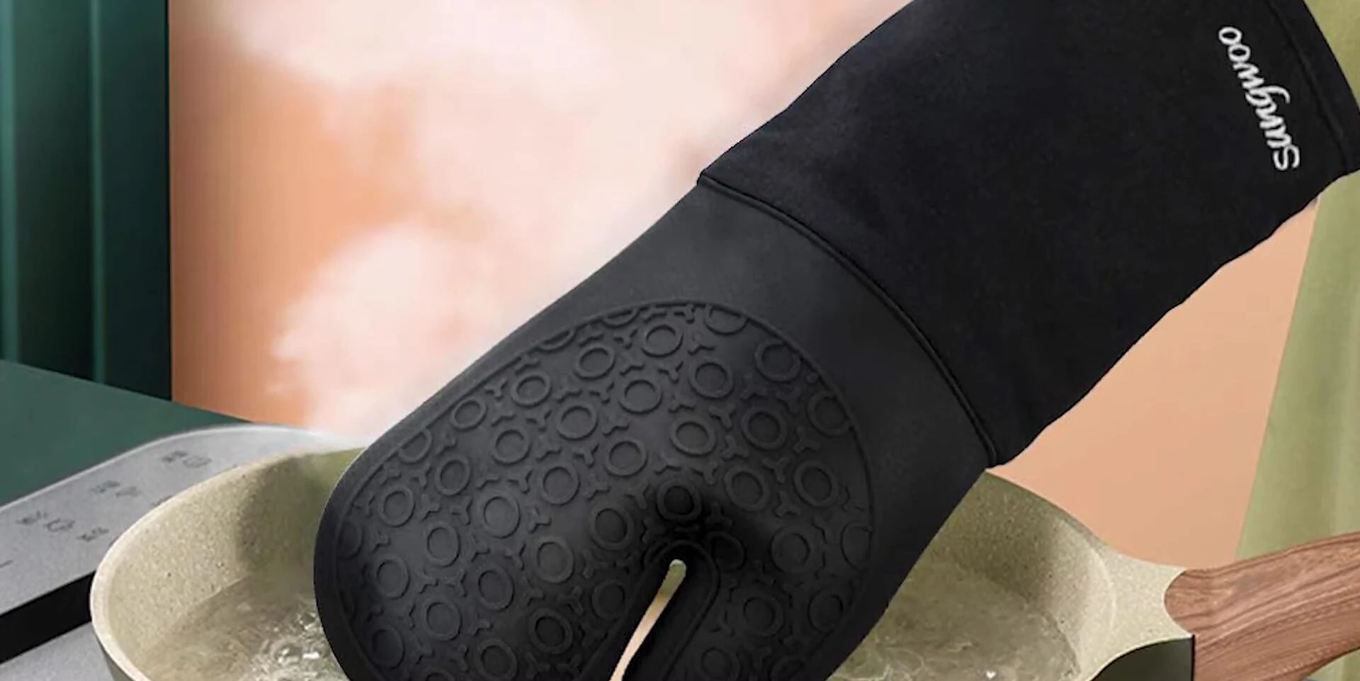 Close-up shot showcasing the materials and quilted lining.