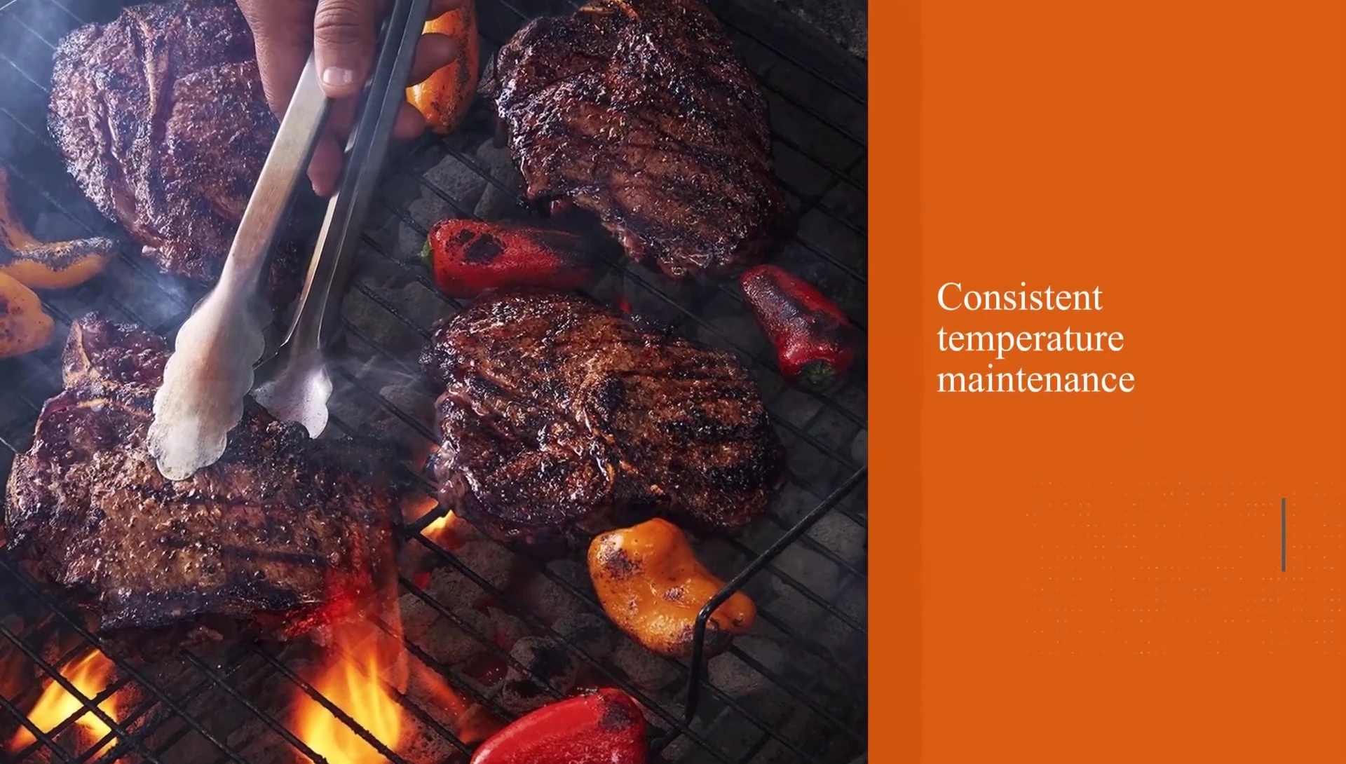 Highlighting Kingsford's fast lighting and consistent temperature