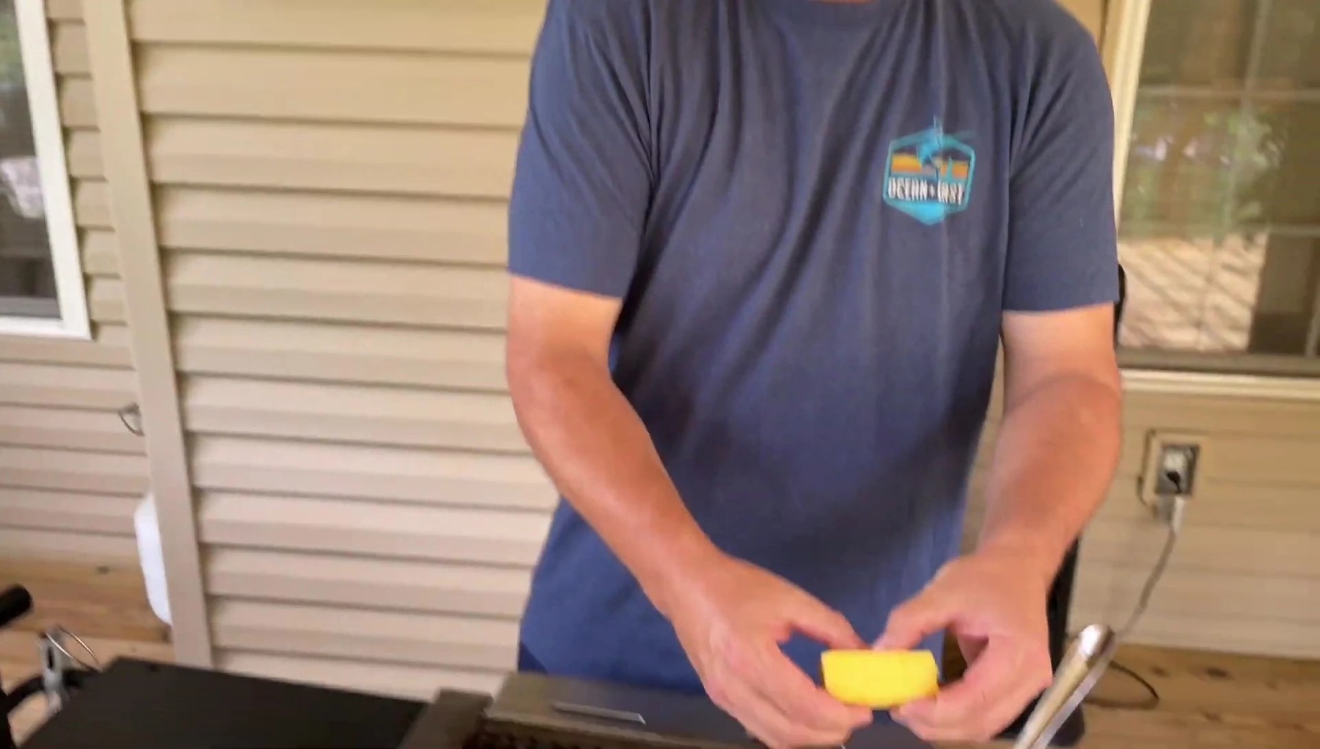 Adding butter and garlic to the skillet for mushrooms
