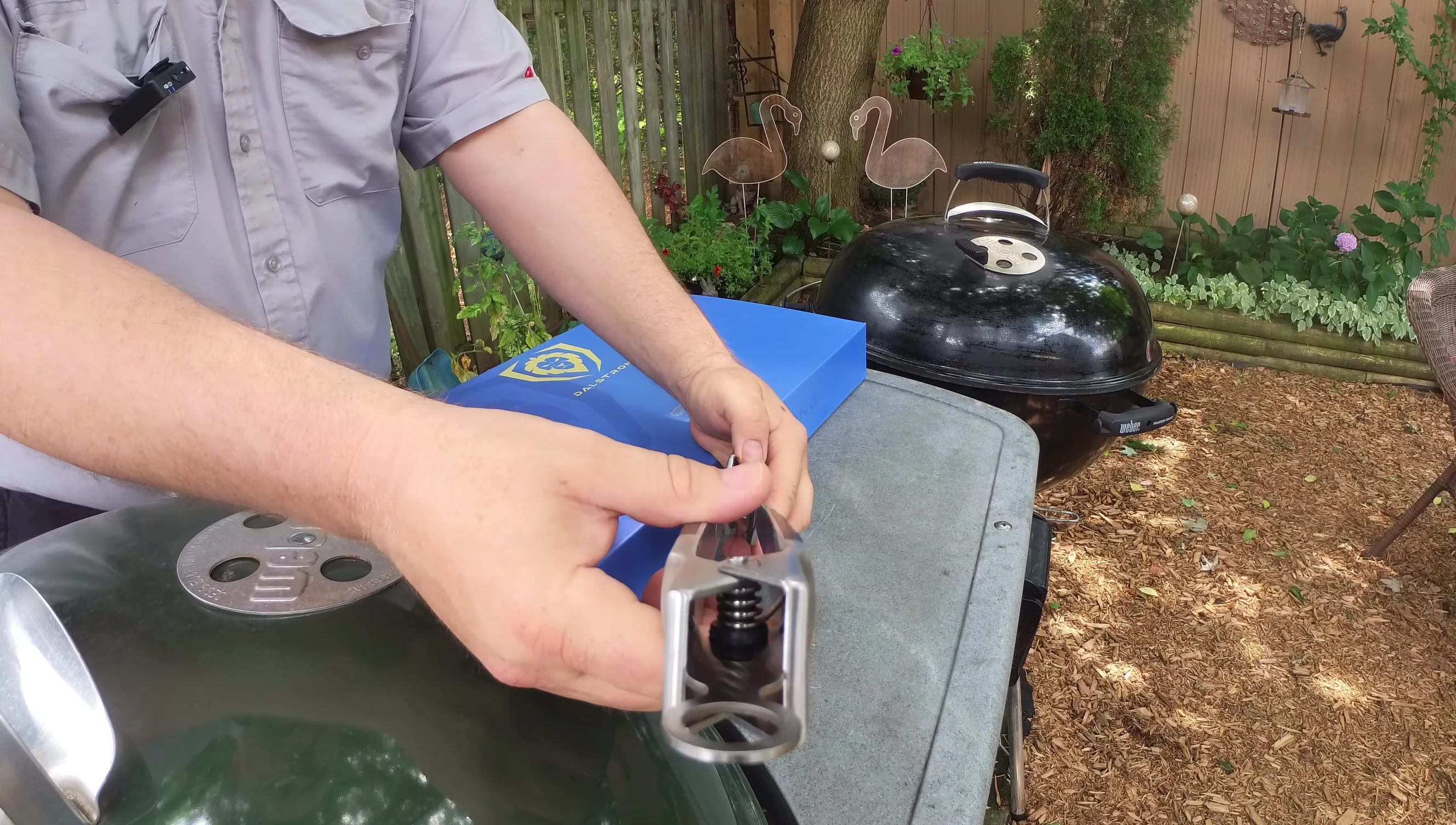 Testing the strength and durability of the tongs.