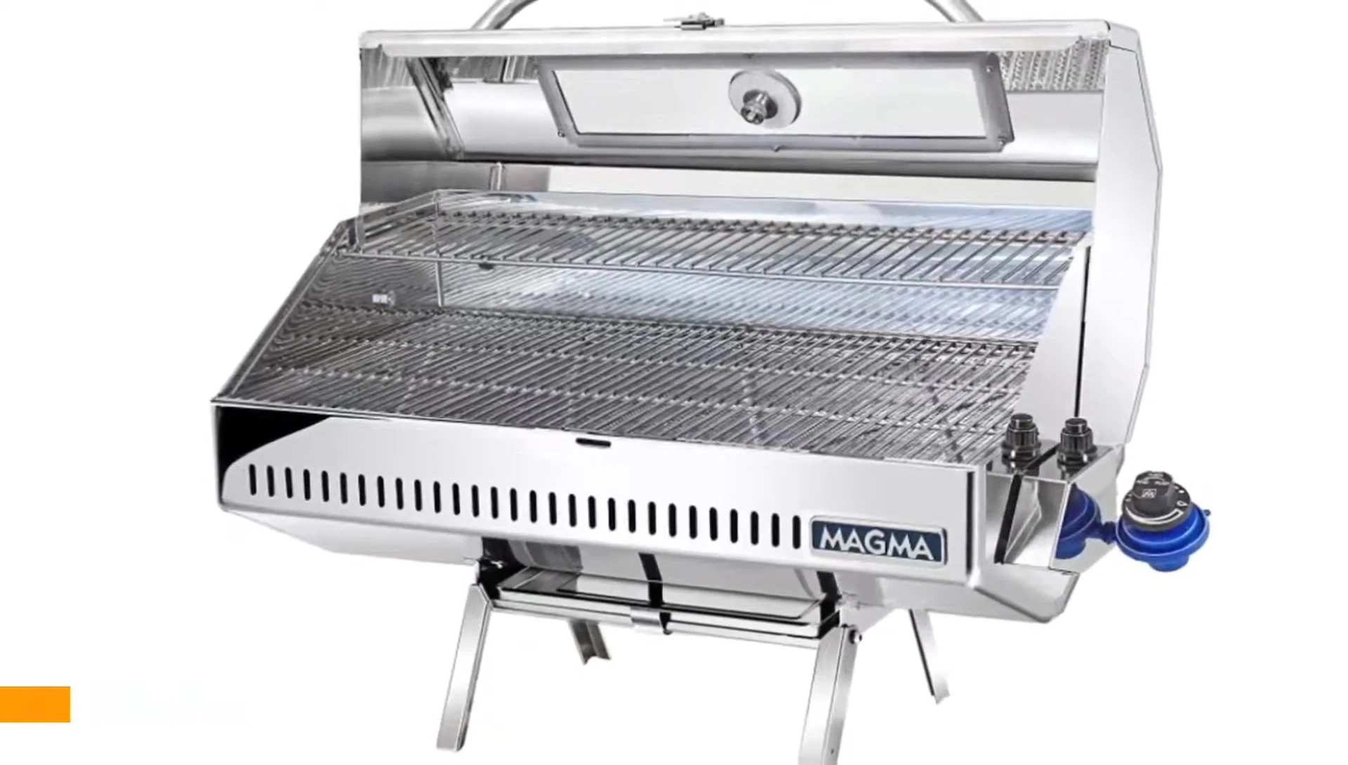 Oversized warming rack on the Magma grill