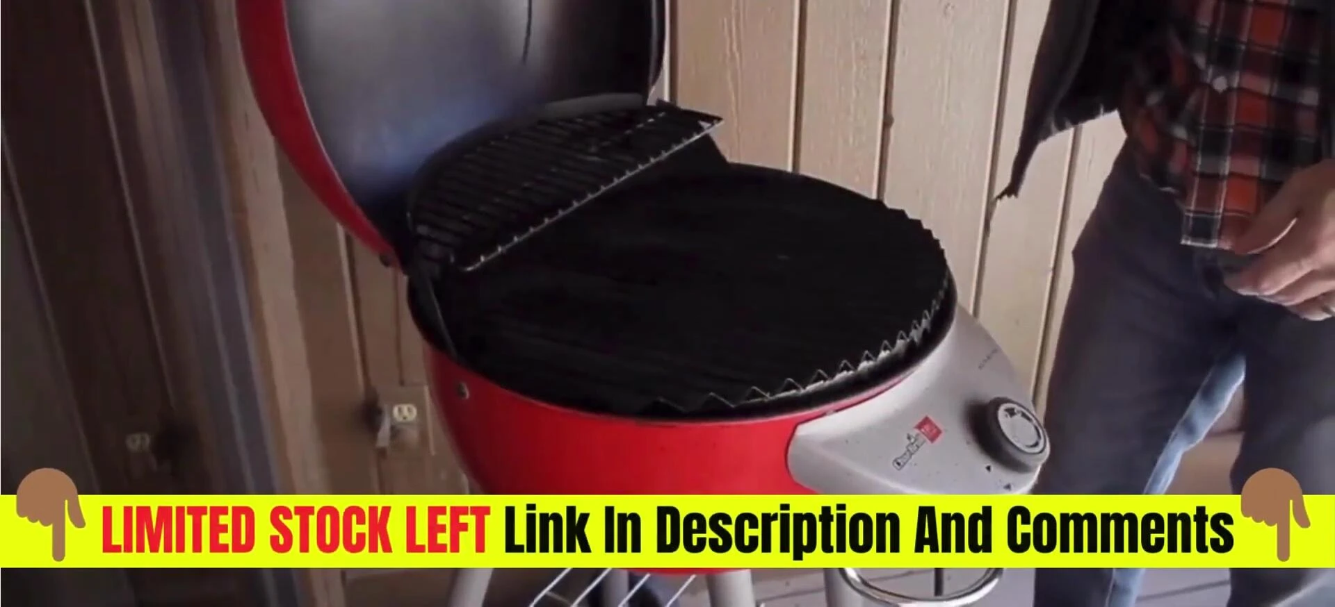 The grill showcased in a small apartment setting.