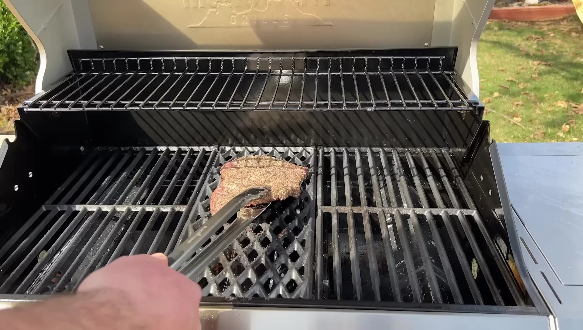 Seared steak from the Char-Broil grill.