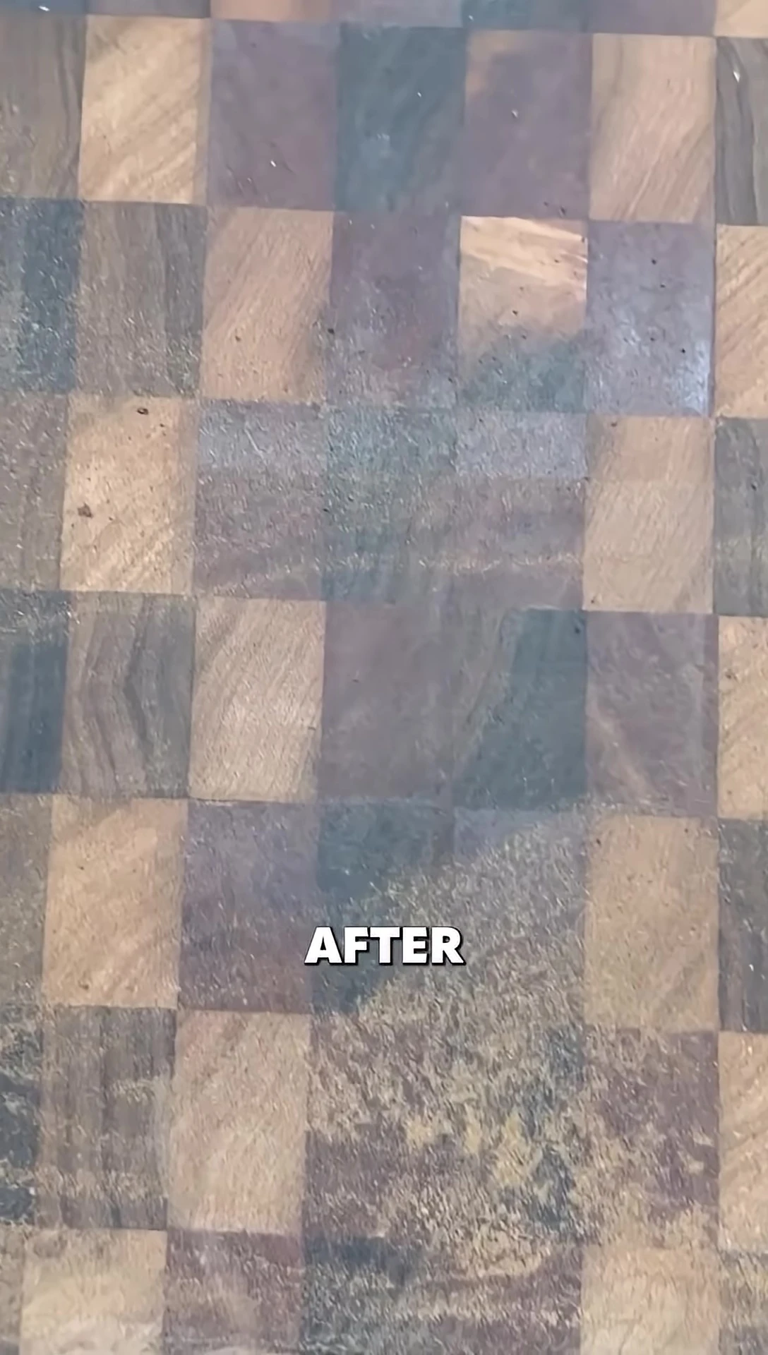 The final sanded piece is shown, highlighting the improvements and the remaining grooves.
