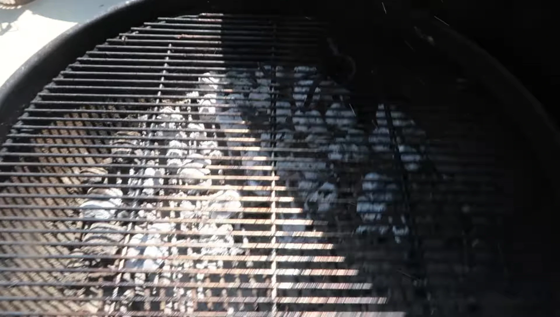 The remaining charcoal briquettes after the cook.
