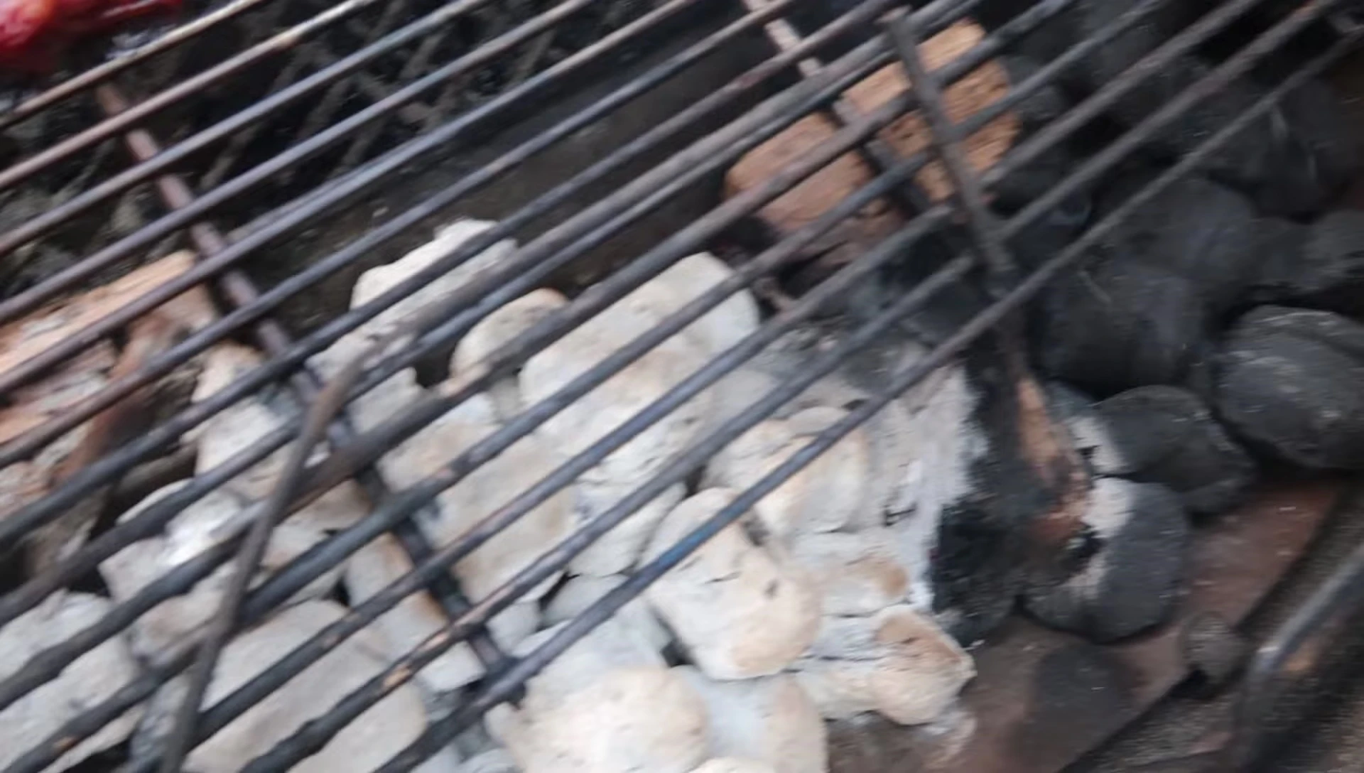 The Royal Oak briquettes during the rib cook.