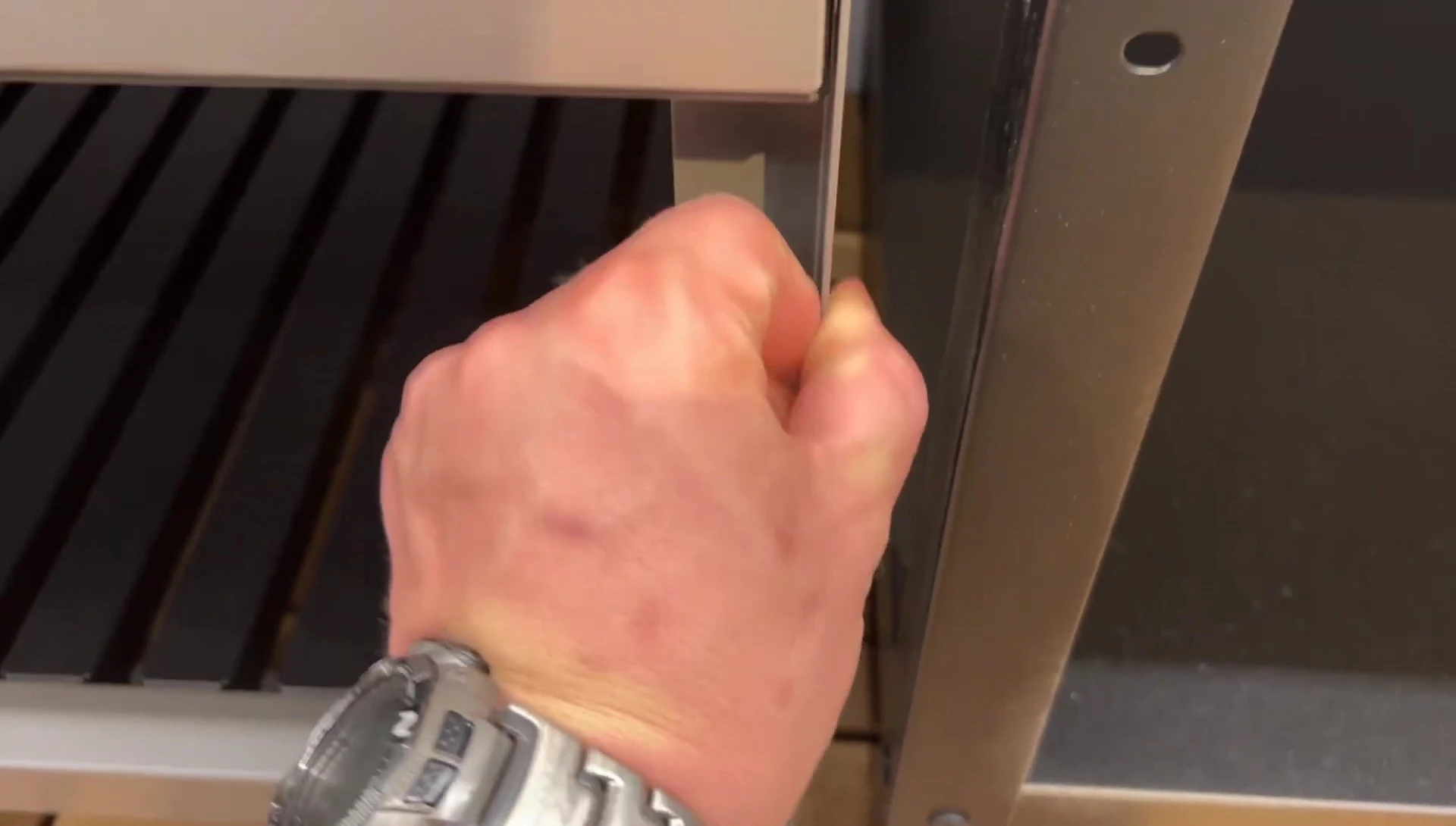 Close-up demonstrating the 1mm steel frame