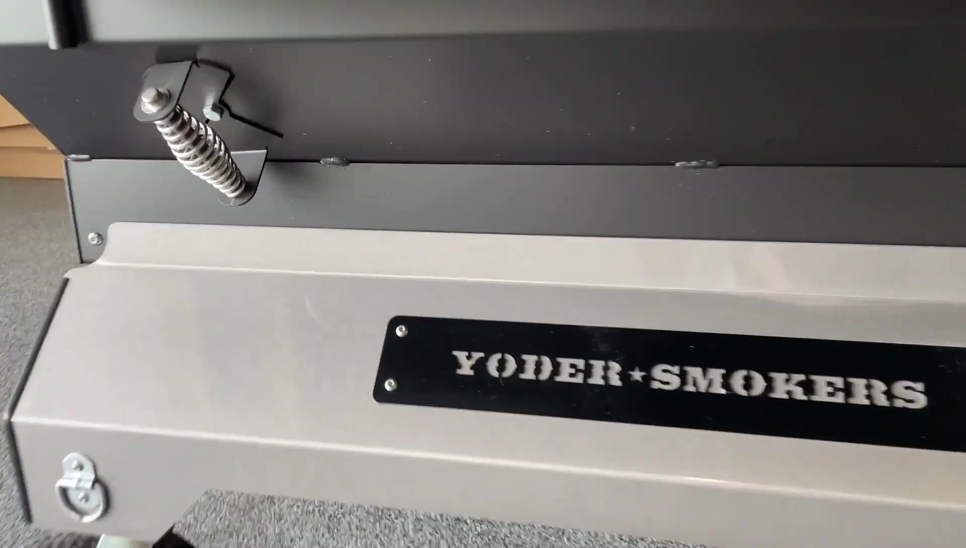 Shot showing the two vents on either side of the grill.
