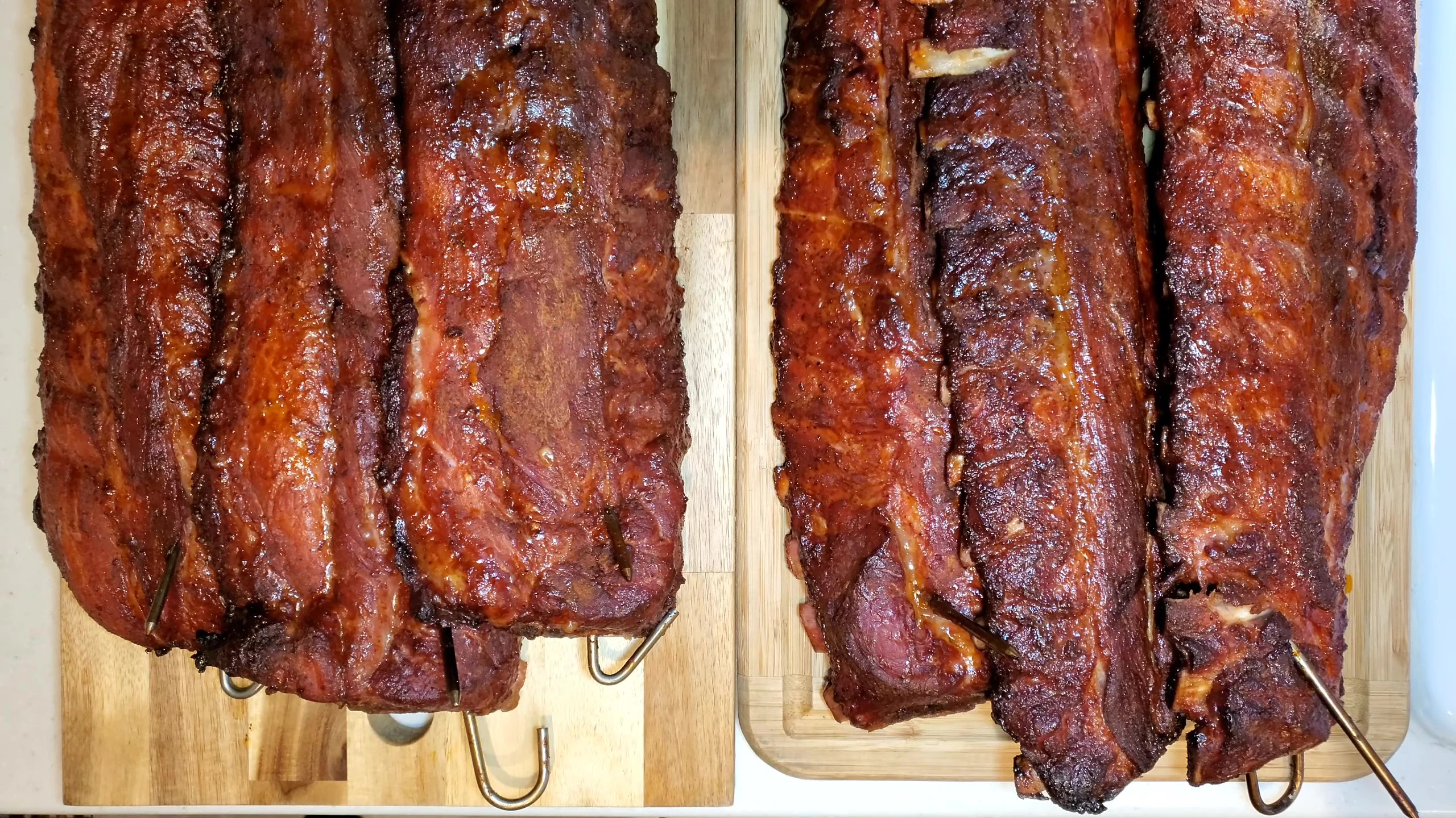 Close-up shot of cooked ribs