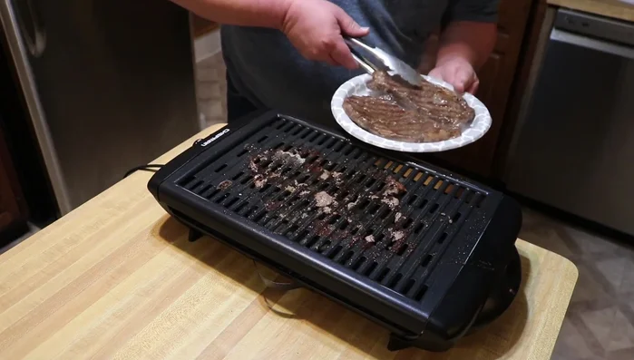 Remove the steaks from the grill once cooked to your desired doneness.