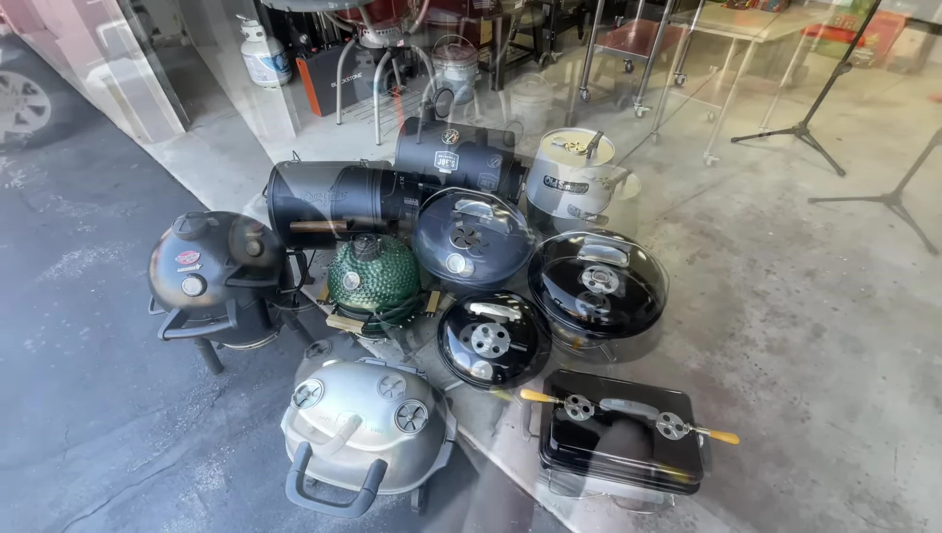 Comparison shot of grills, highlighting differences in cooking space