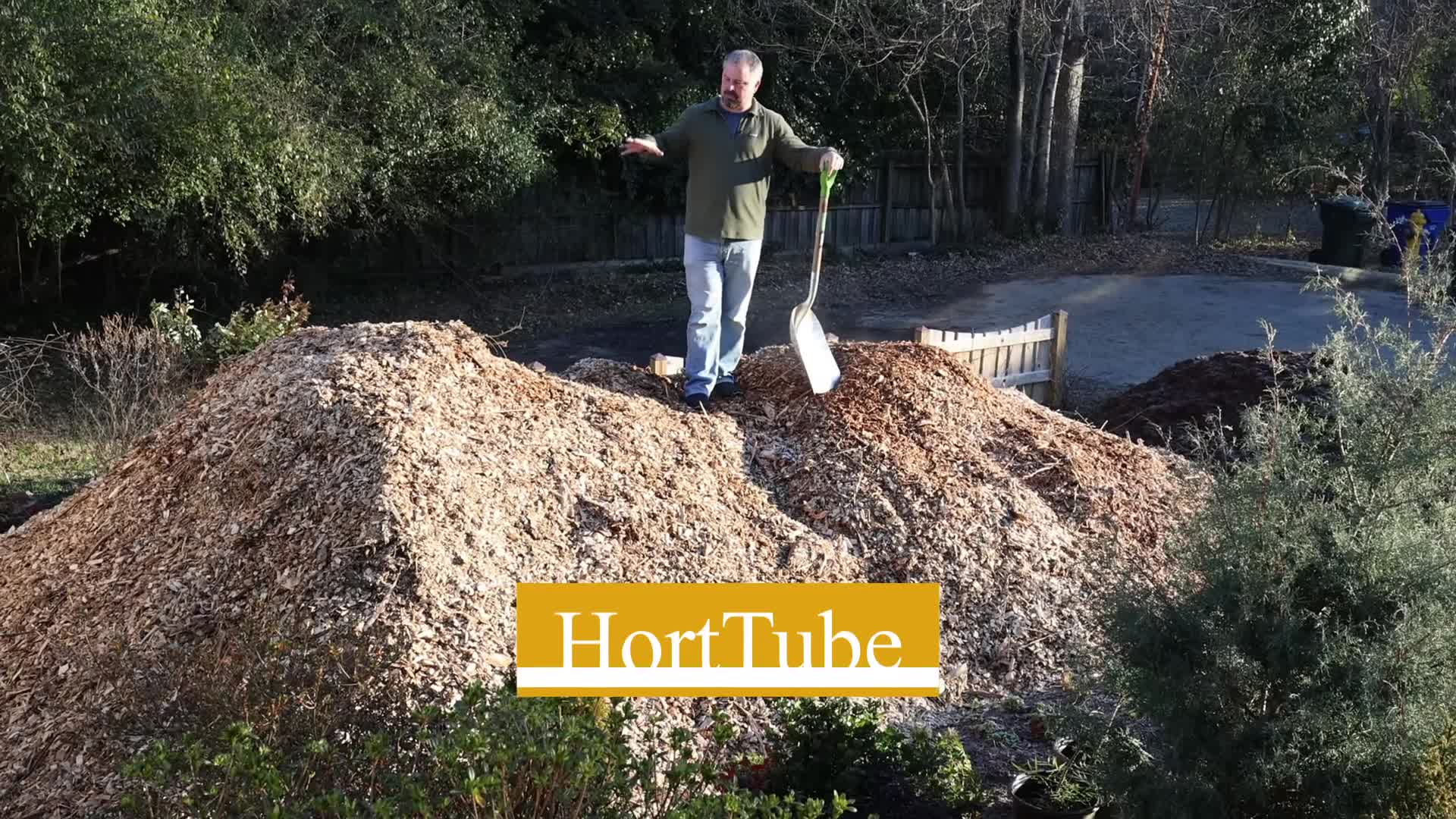 Wood chips used for garden pathways
