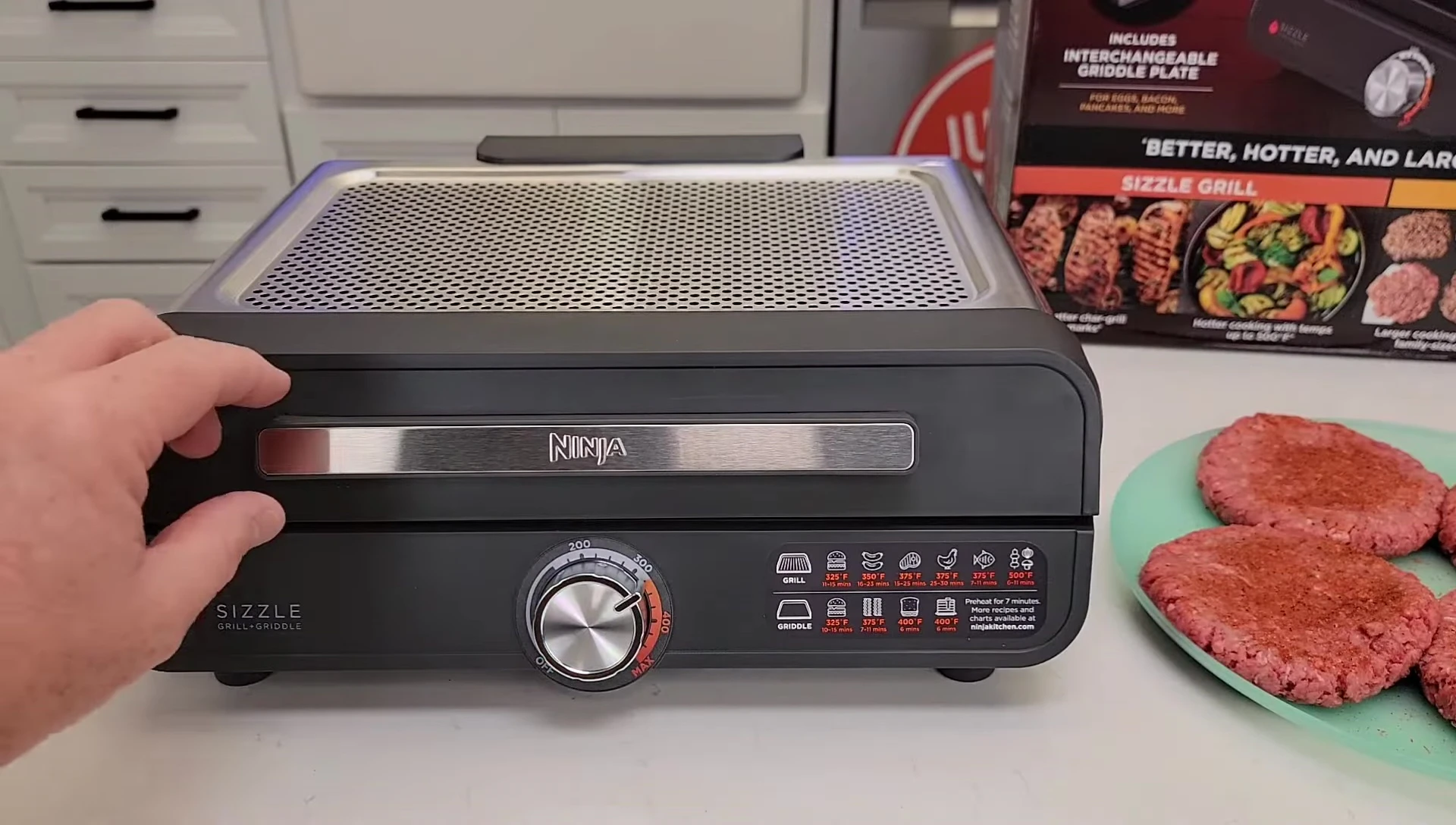 Preheated grill ready for hamburgers