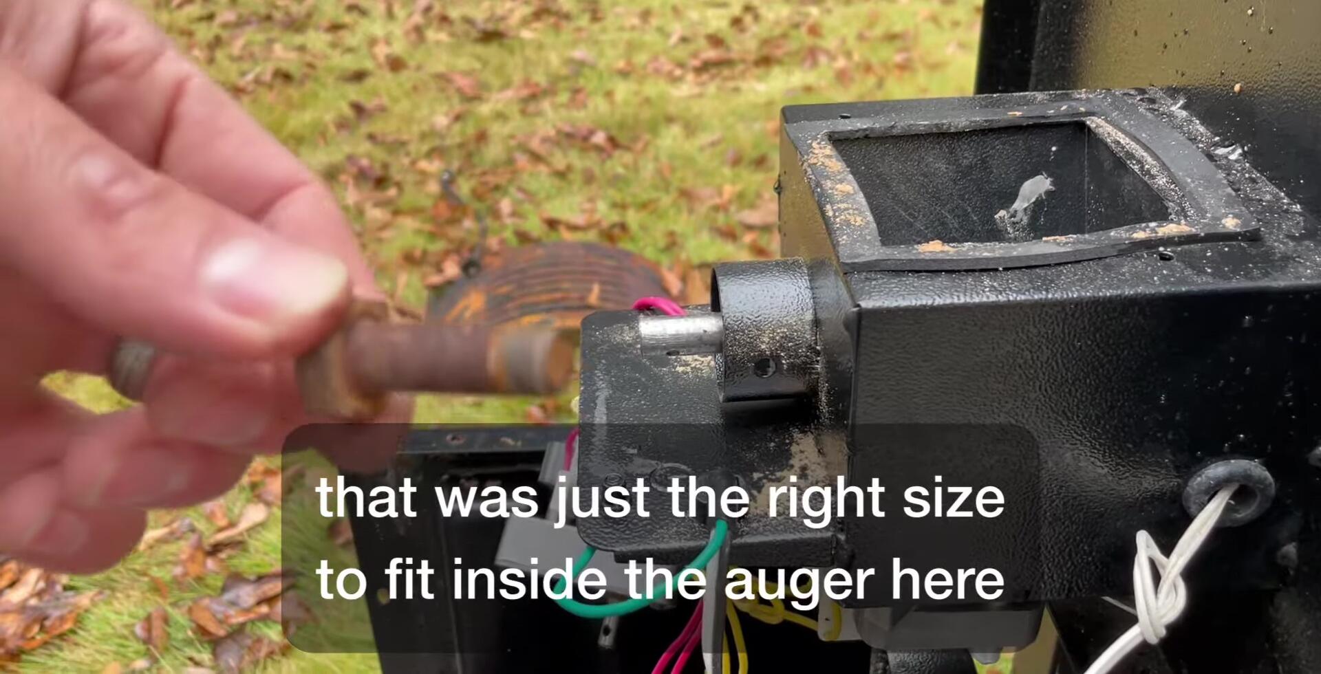 Bolt inserted inside the auger shaft