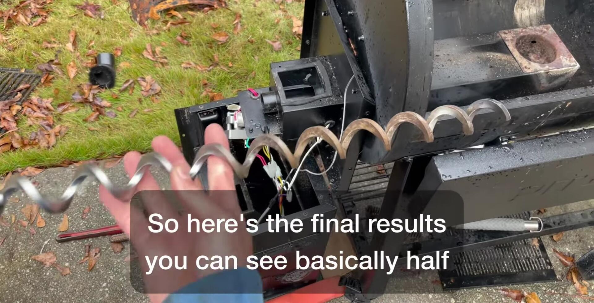Auger showing corrosion from swollen pellets