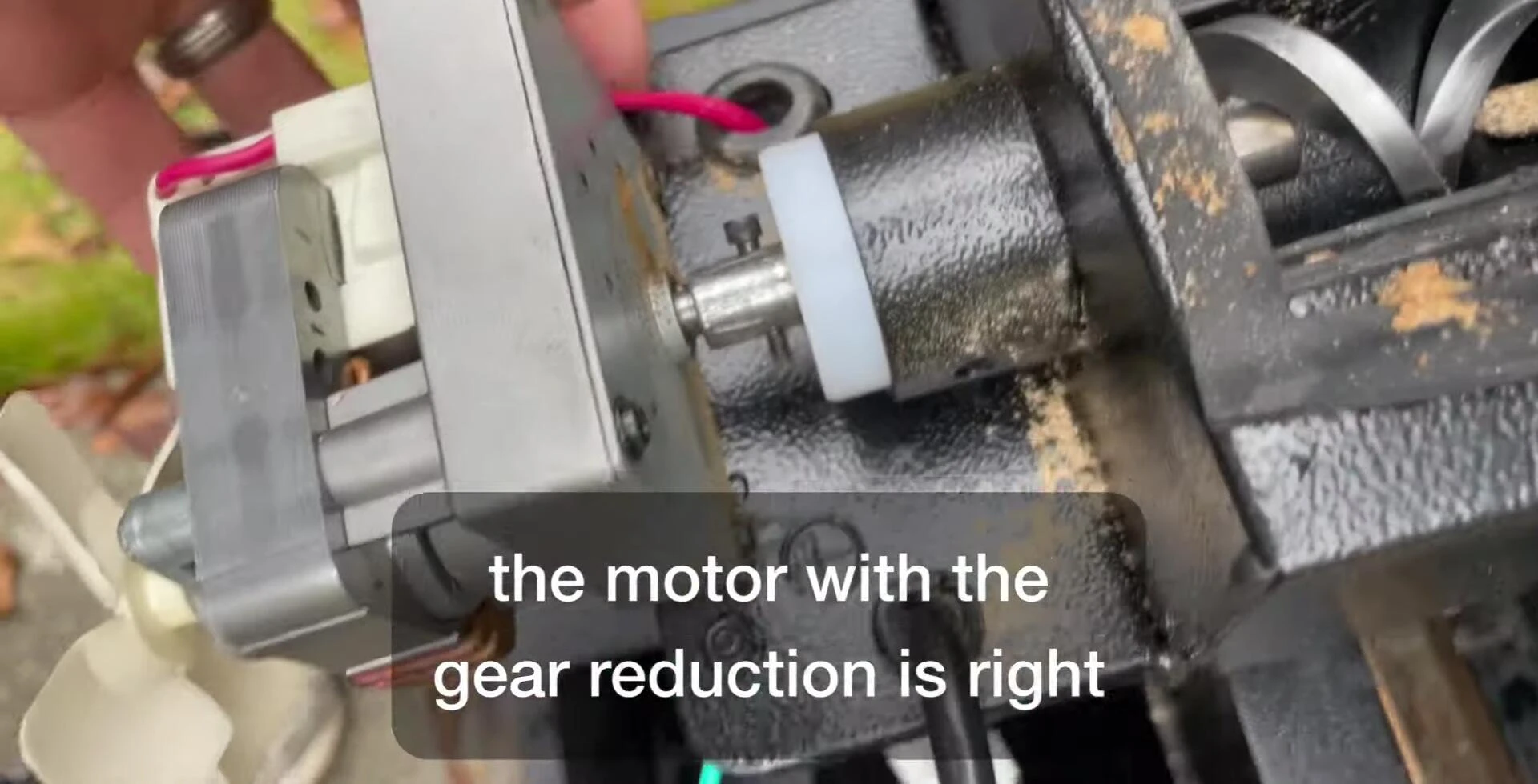 Motor assembly detached from the auger