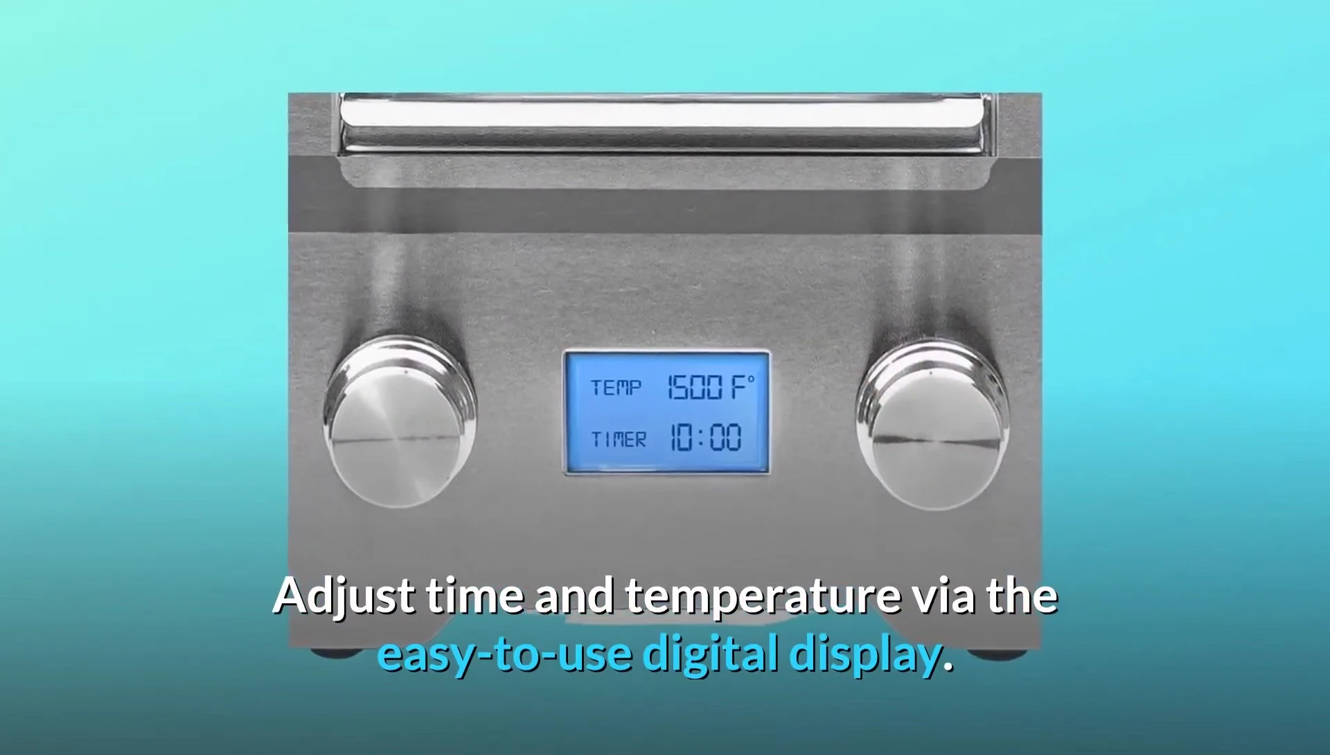 Close-up of the digital display showing ease of use.