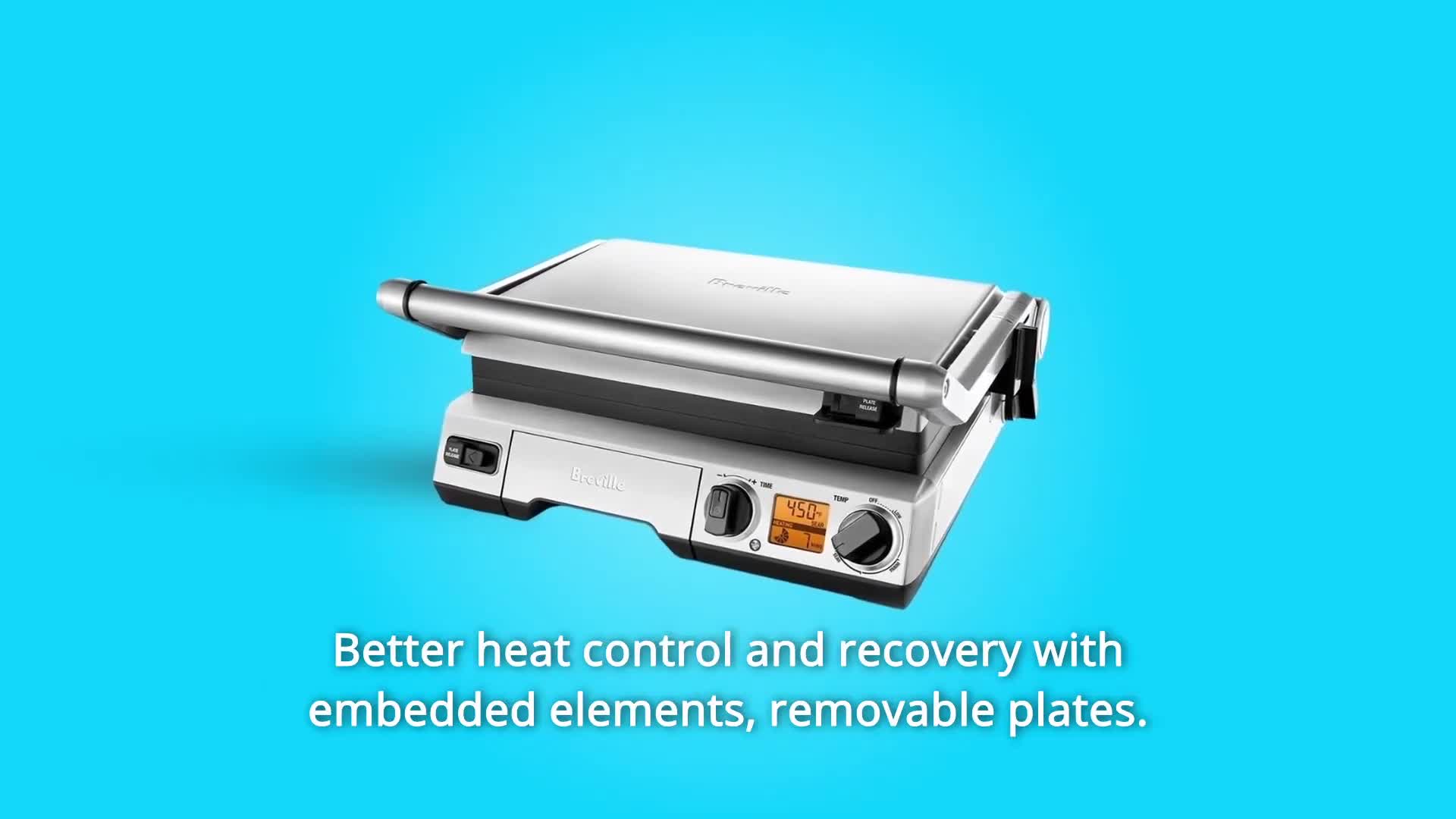 Close-up of the Breville Smart Grill's embedded heating elements.